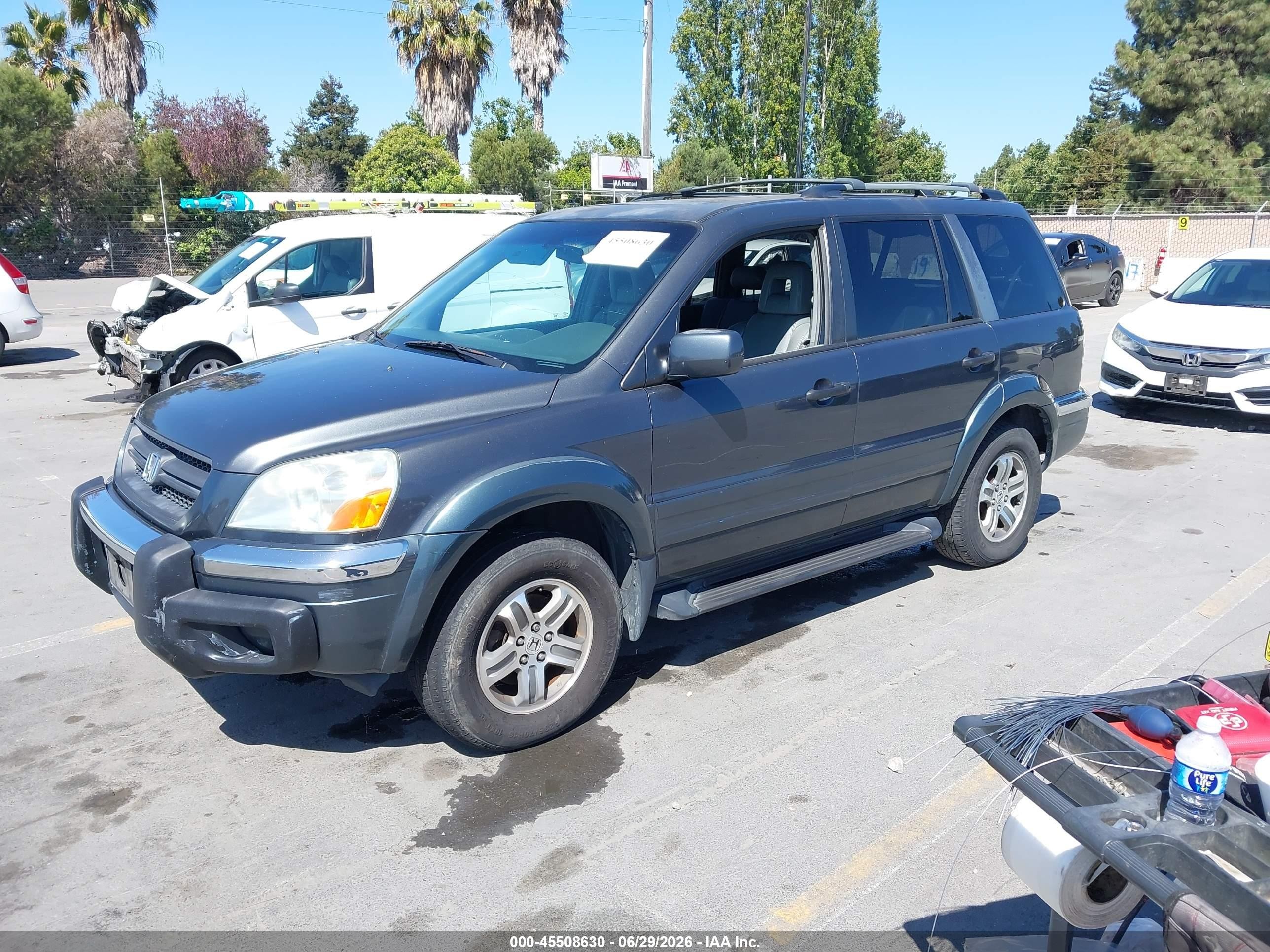 2005 Honda Pilot Ex-l Green vin: 2HKYF18705H533775