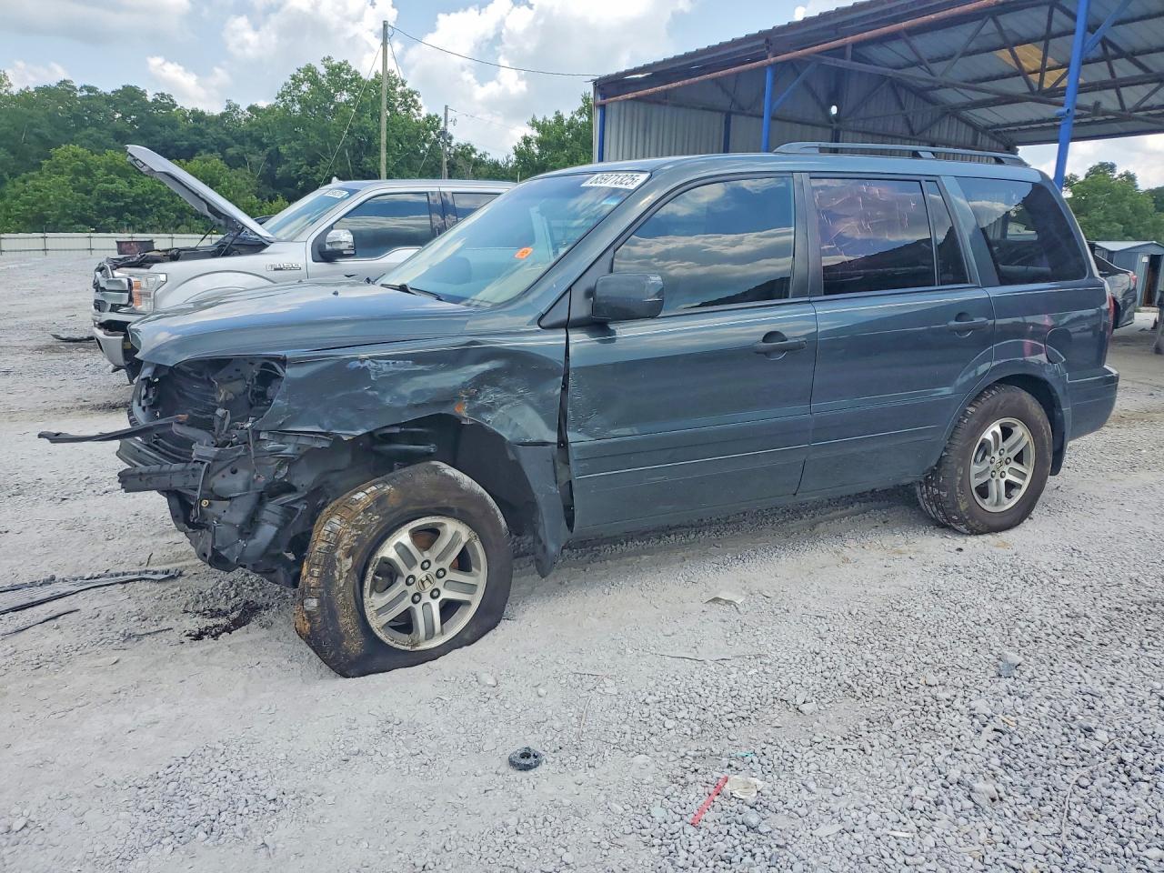 2005 Honda Pilot Exl Blue vin: 2HKYF18705H550754