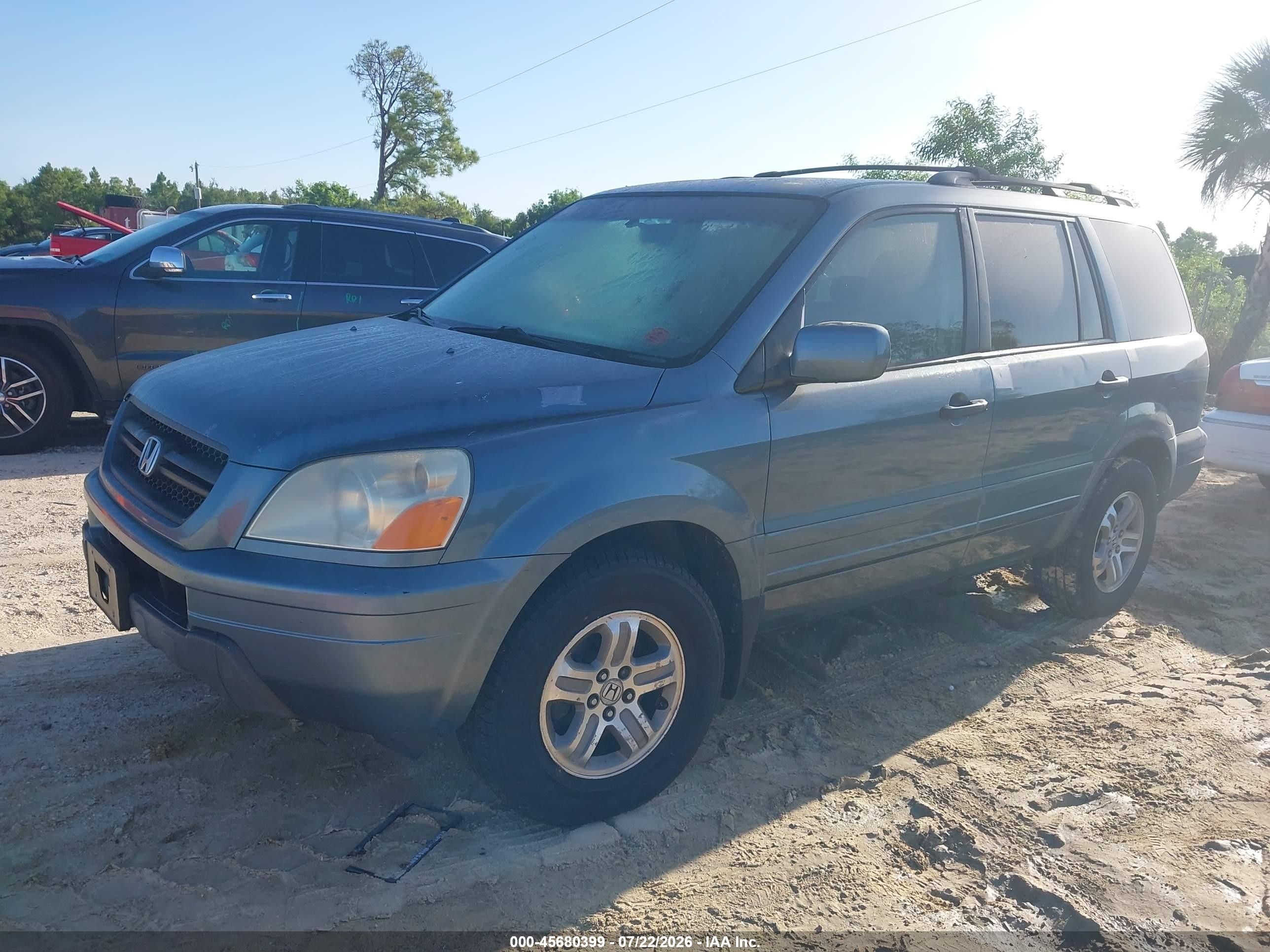 2005 Honda Pilot Ex-l Light Blue vin: 2HKYF18705H570275