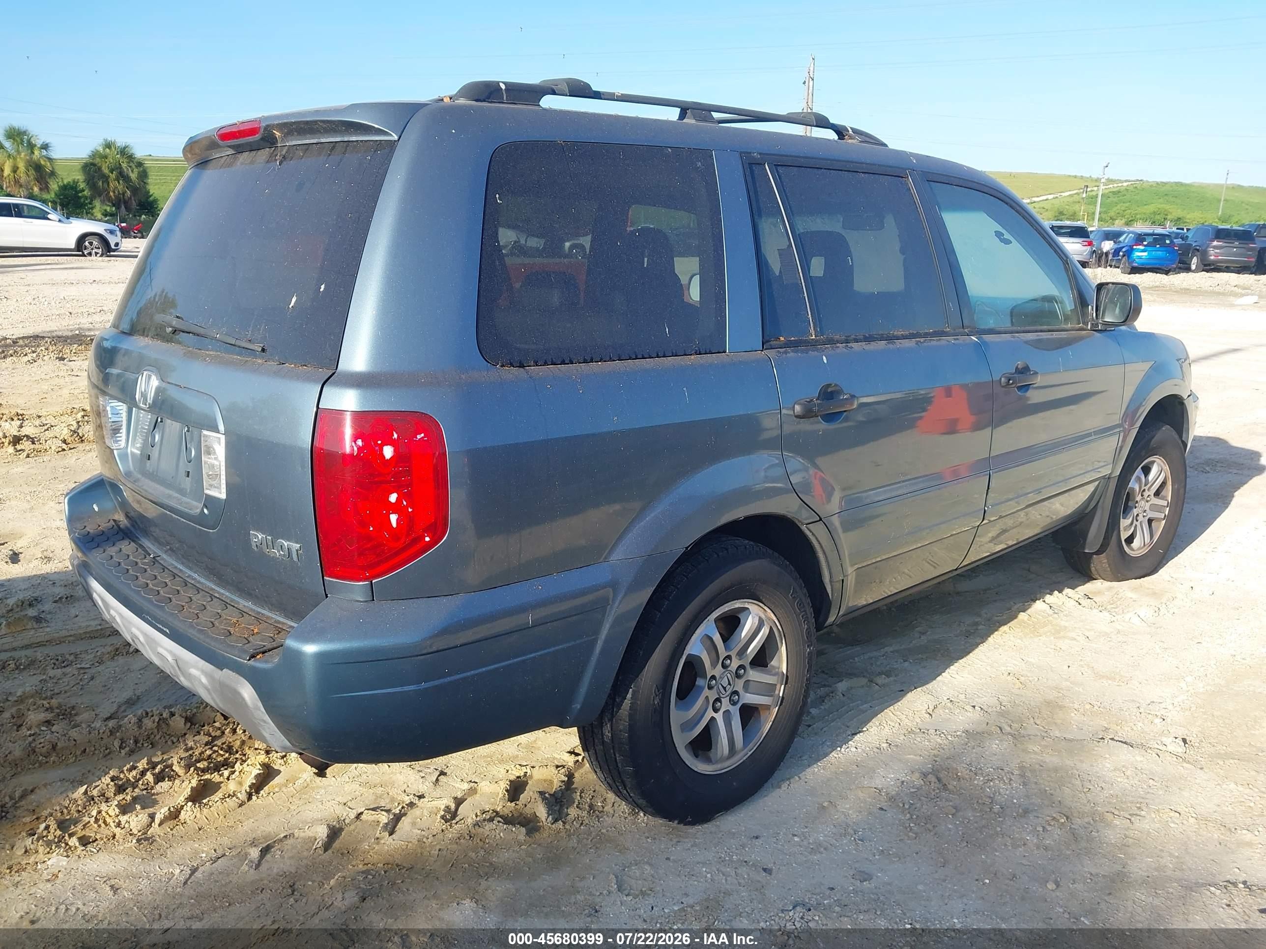 2005 Honda Pilot Ex-l Light Blue vin: 2HKYF18705H570275