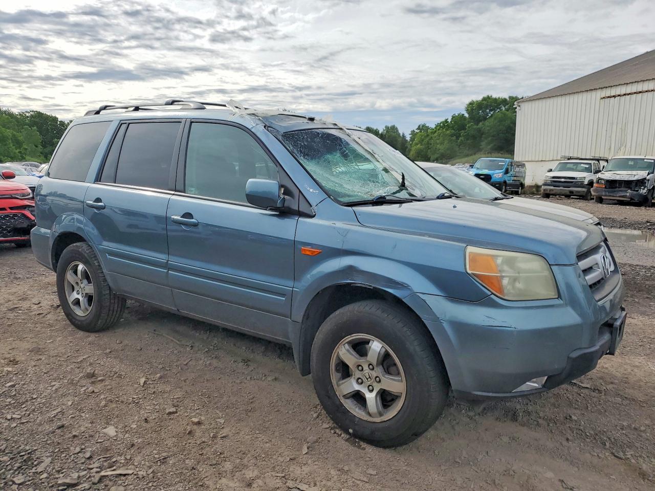 2006 Honda Pilot Ex Blue vin: 2HKYF18706H535608