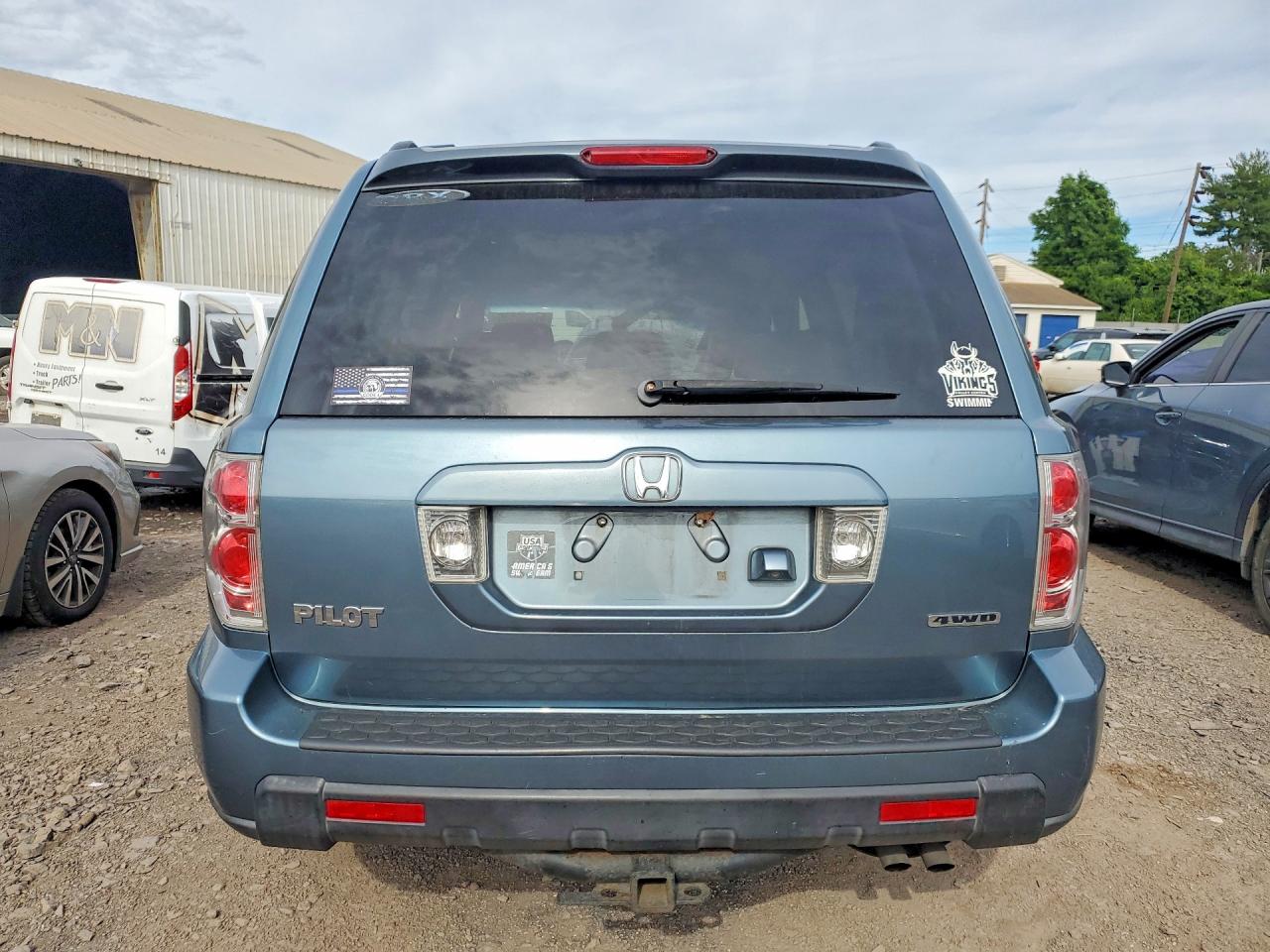 2006 Honda Pilot Ex Blue vin: 2HKYF18706H535608