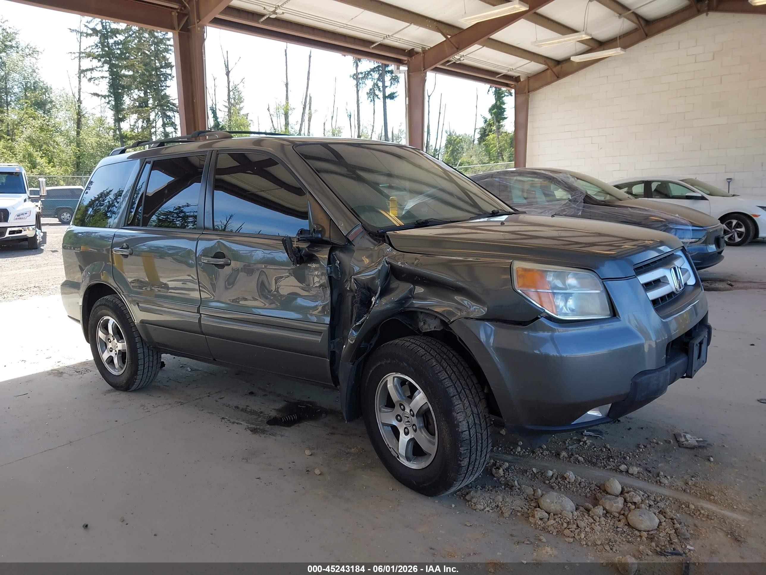 2007 Honda Pilot Ex-l Gray vin: 2HKYF18707H501783