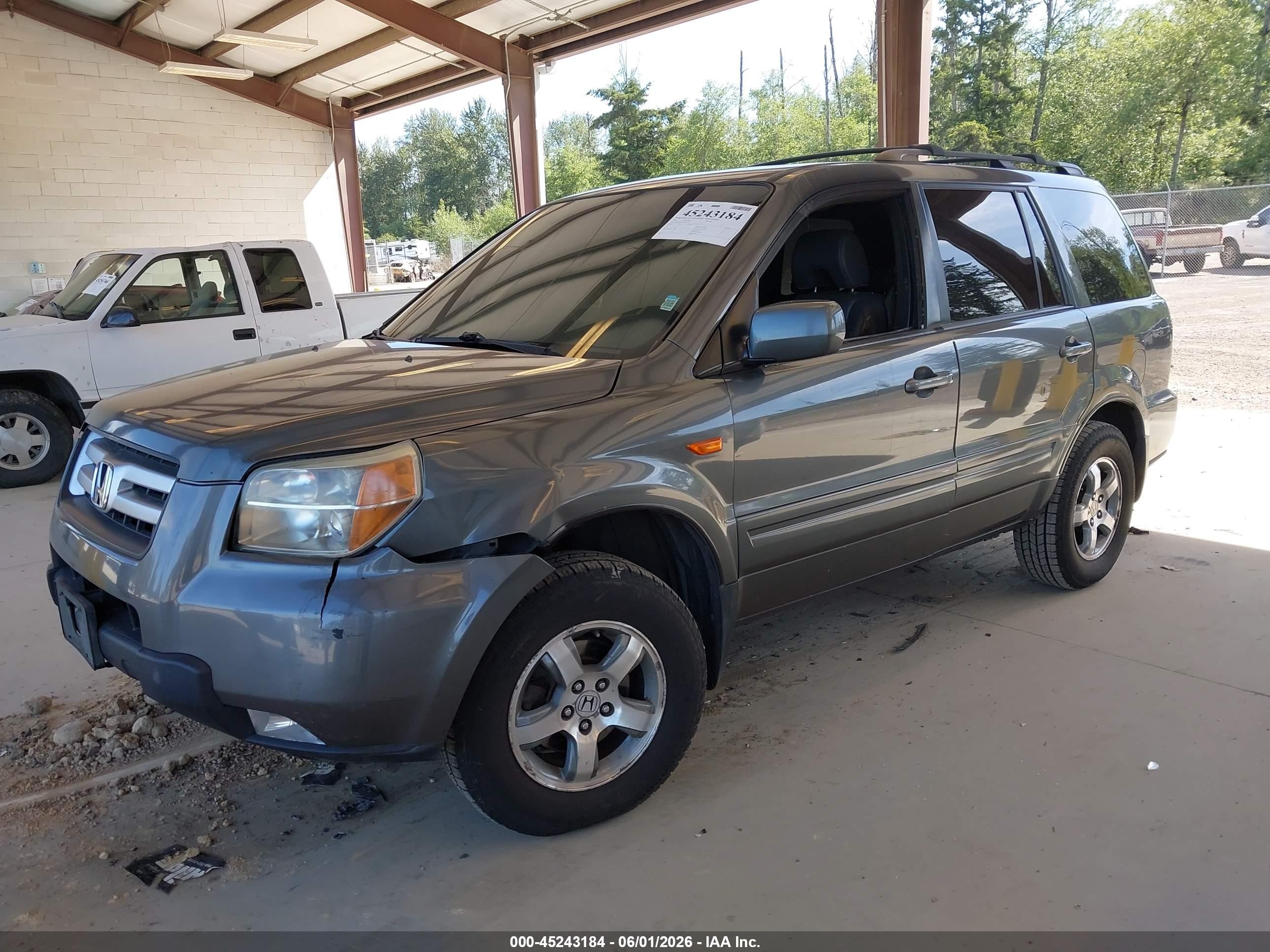 2007 Honda Pilot Ex-l Gray vin: 2HKYF18707H501783