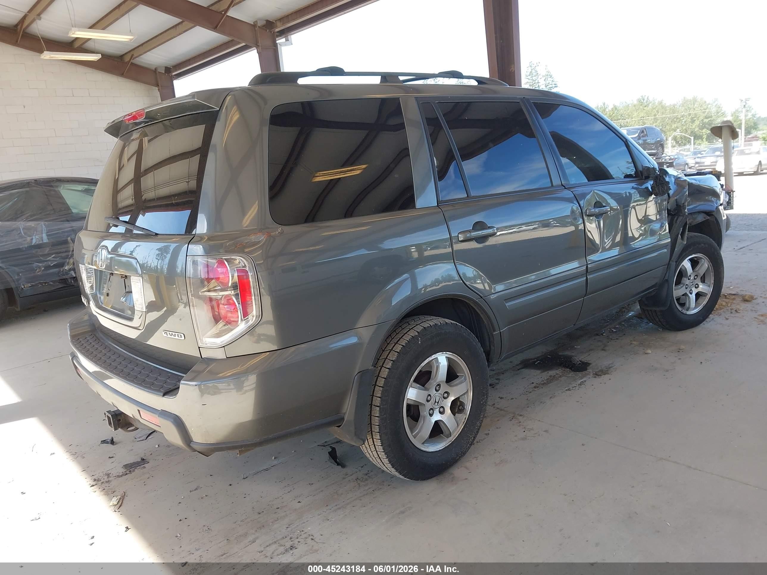 2007 Honda Pilot Ex-l Gray vin: 2HKYF18707H501783