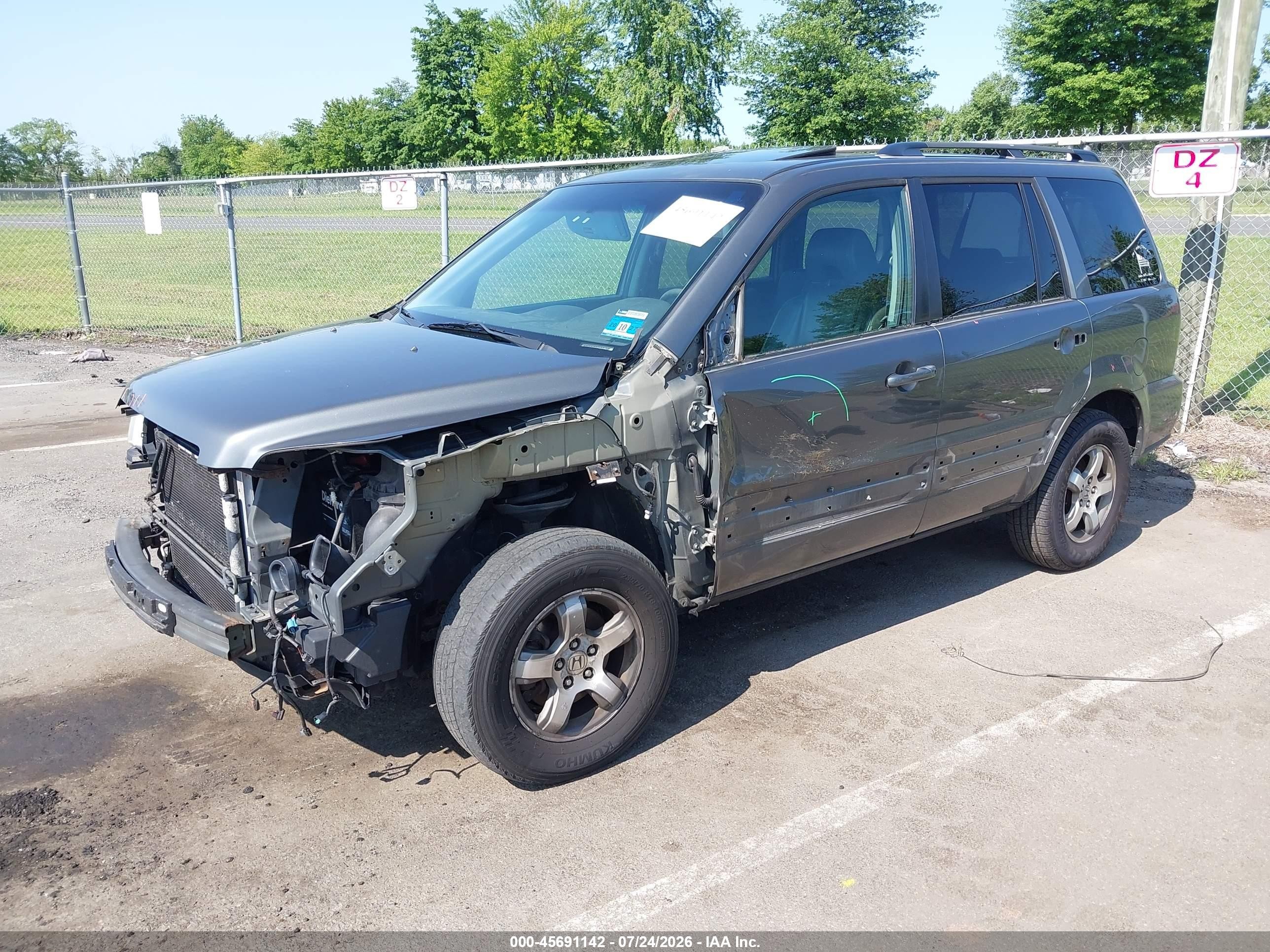 2007 Honda Pilot Ex-l Gray vin: 2HKYF18707H510354