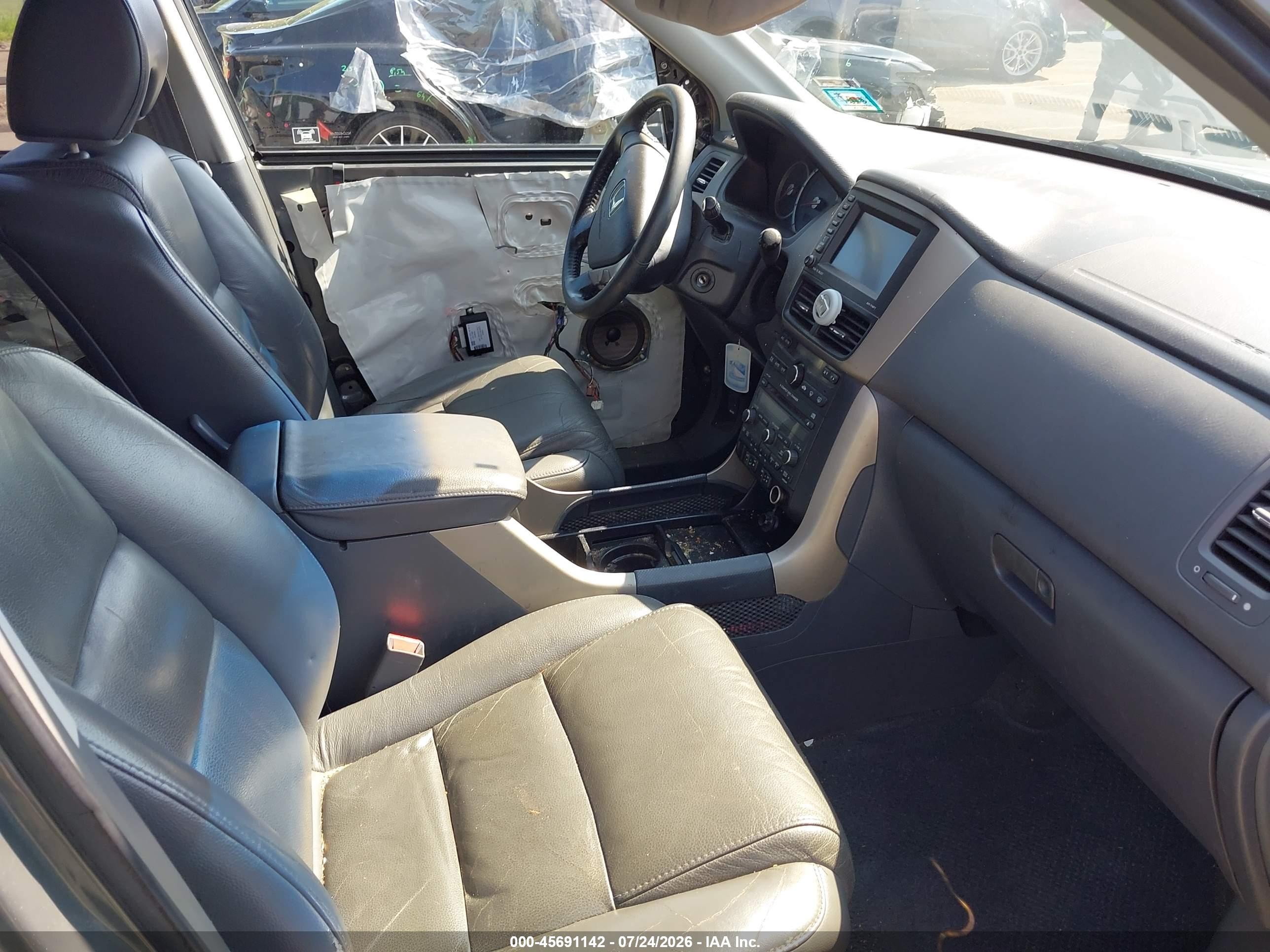 2007 Honda Pilot Ex-l Gray vin: 2HKYF18707H510354