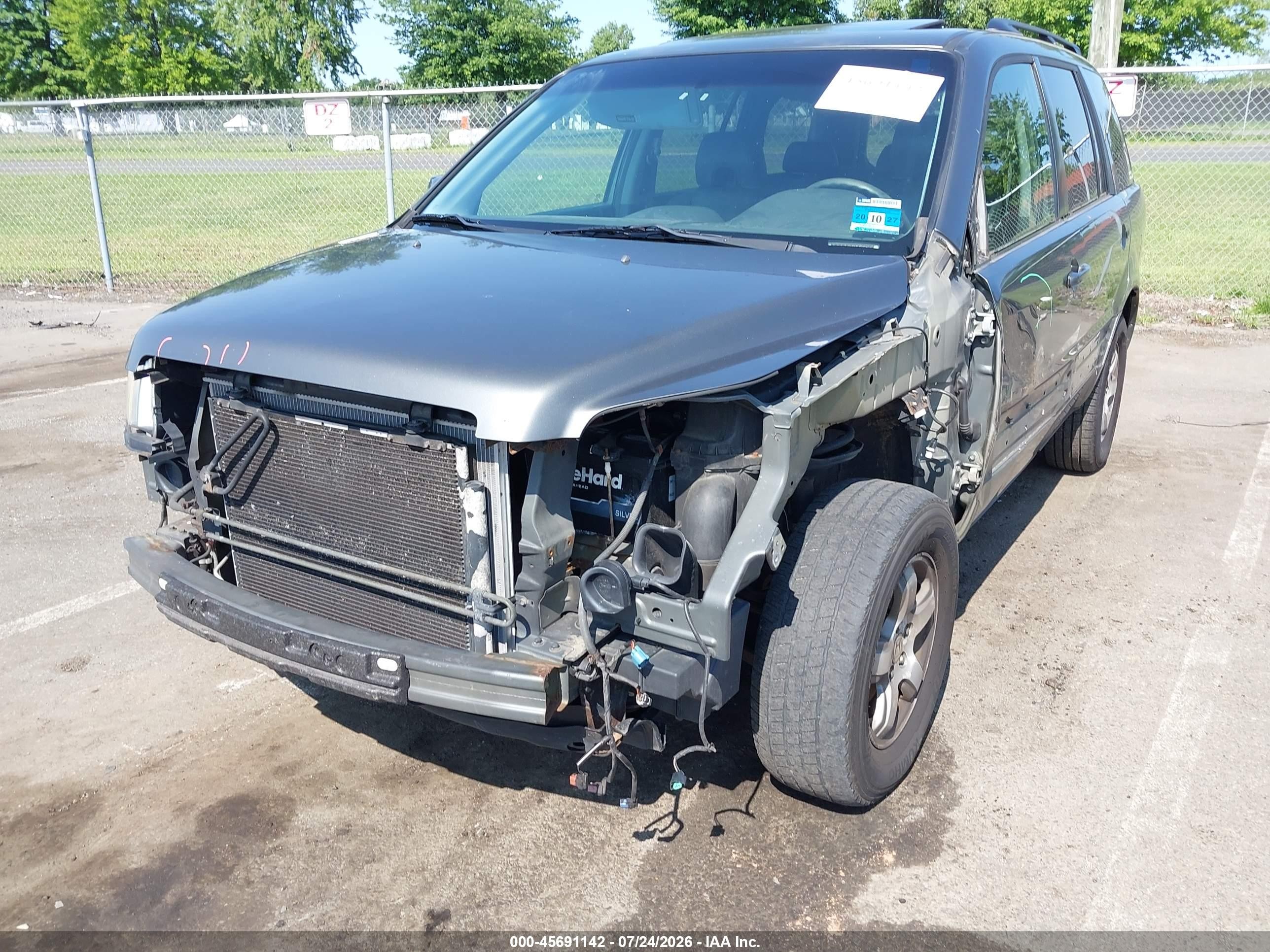 2007 Honda Pilot Ex-l Gray vin: 2HKYF18707H510354