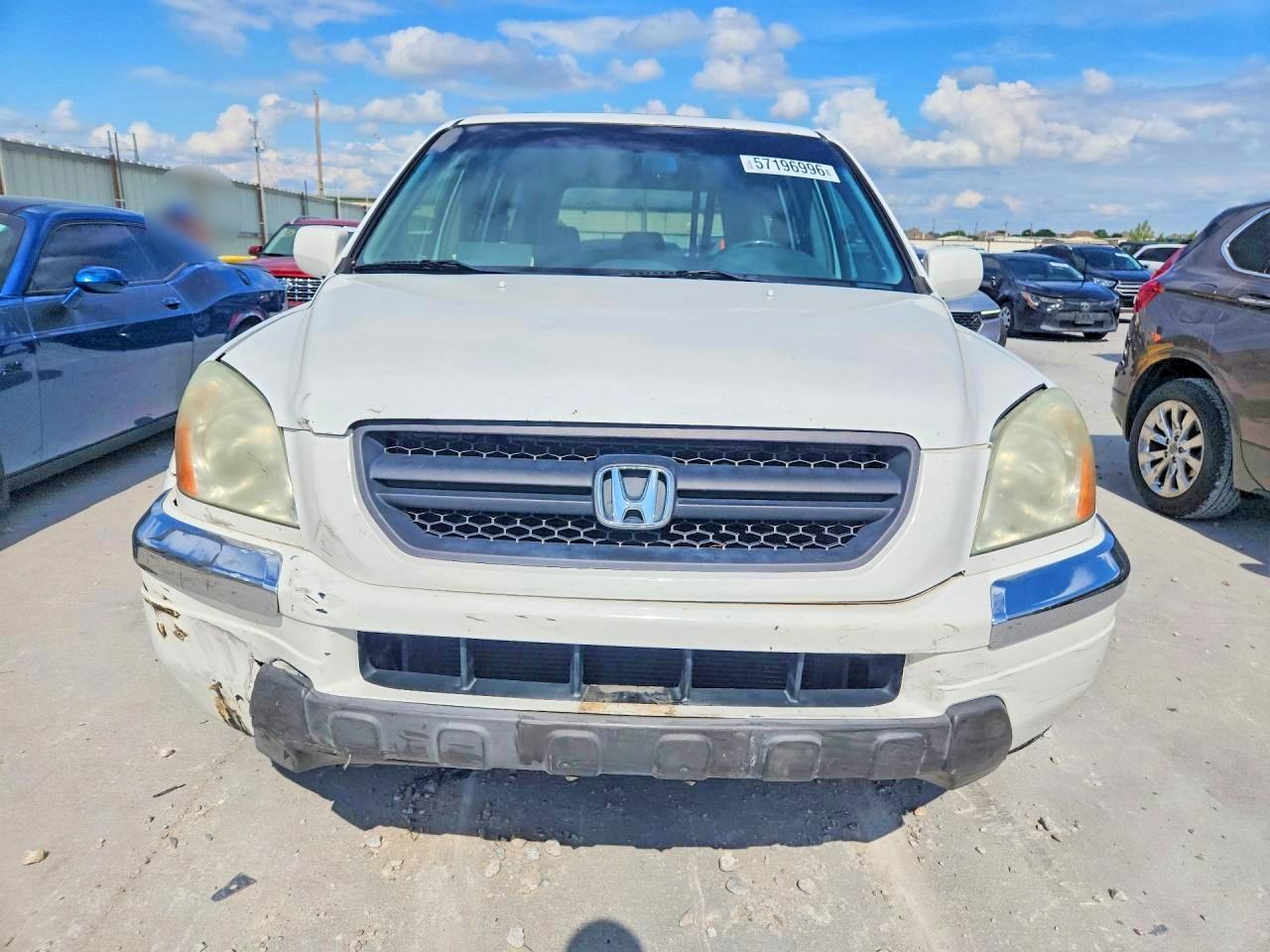 2005 Honda Pilot Exl White vin: 2HKYF18715H566252