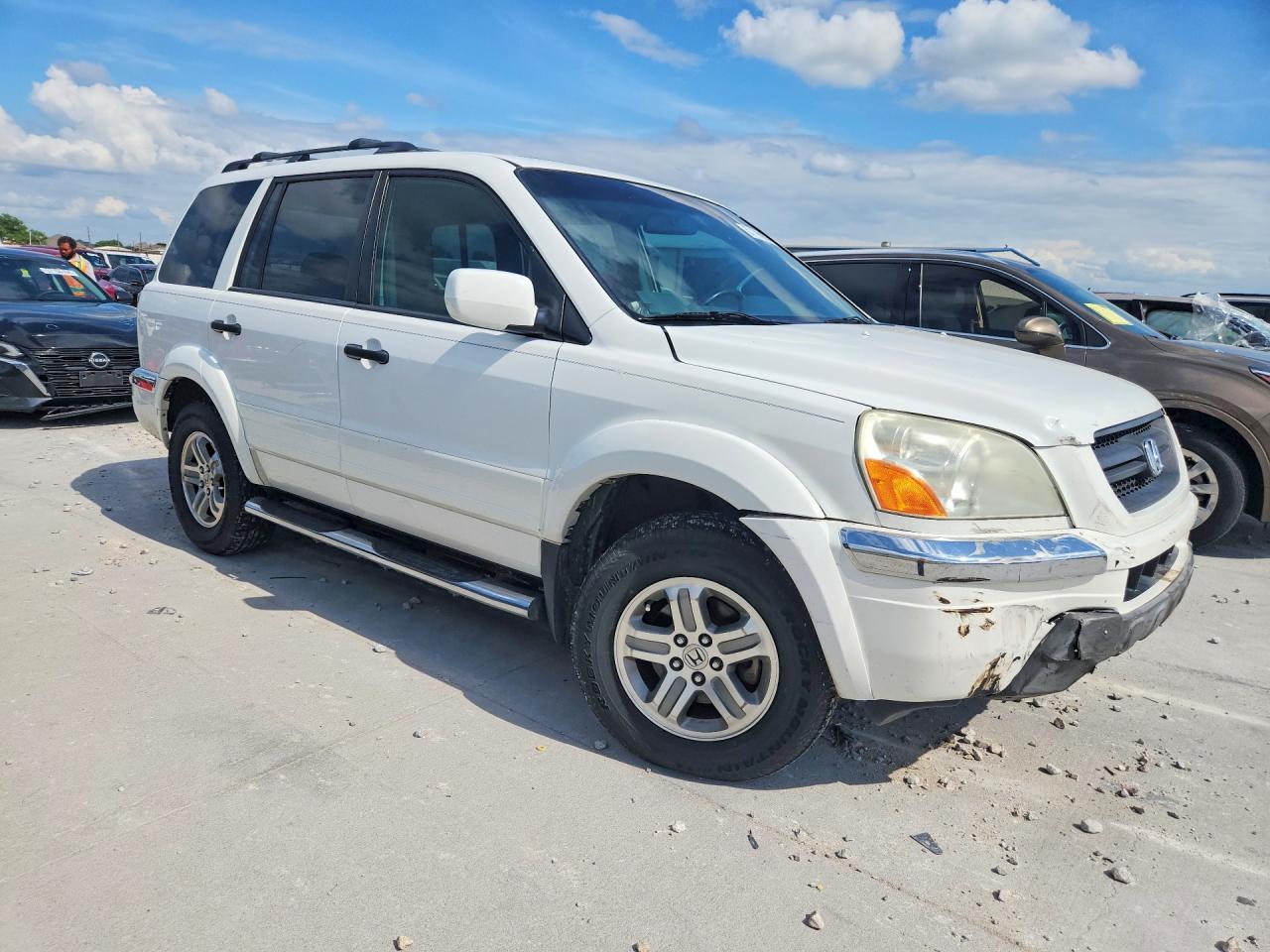 2005 Honda Pilot Exl White vin: 2HKYF18715H566252