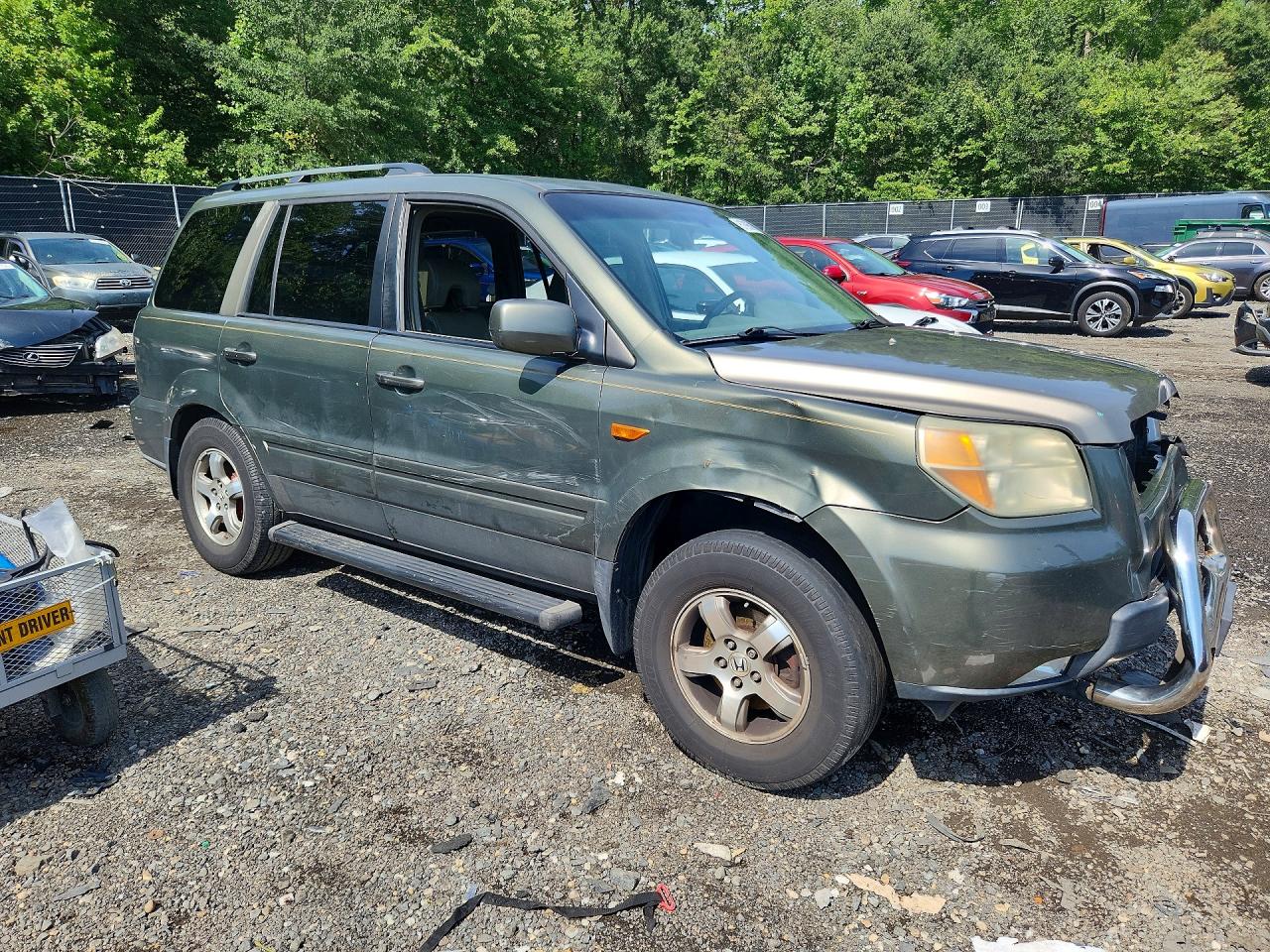 2006 Honda Pilot Ex Green vin: 2HKYF18716H504979