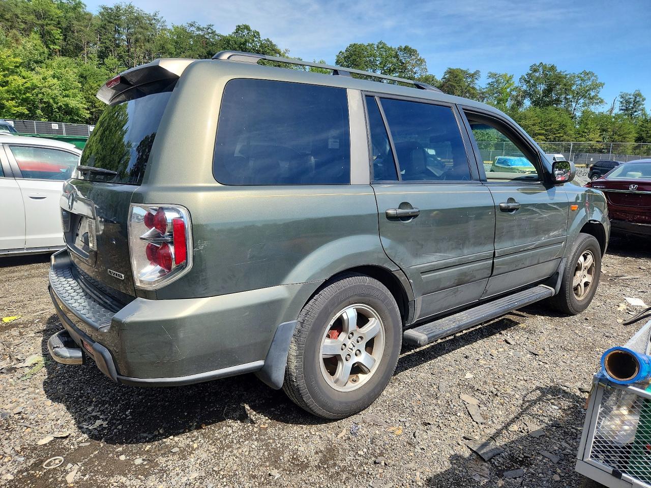 2006 Honda Pilot Ex Green vin: 2HKYF18716H504979