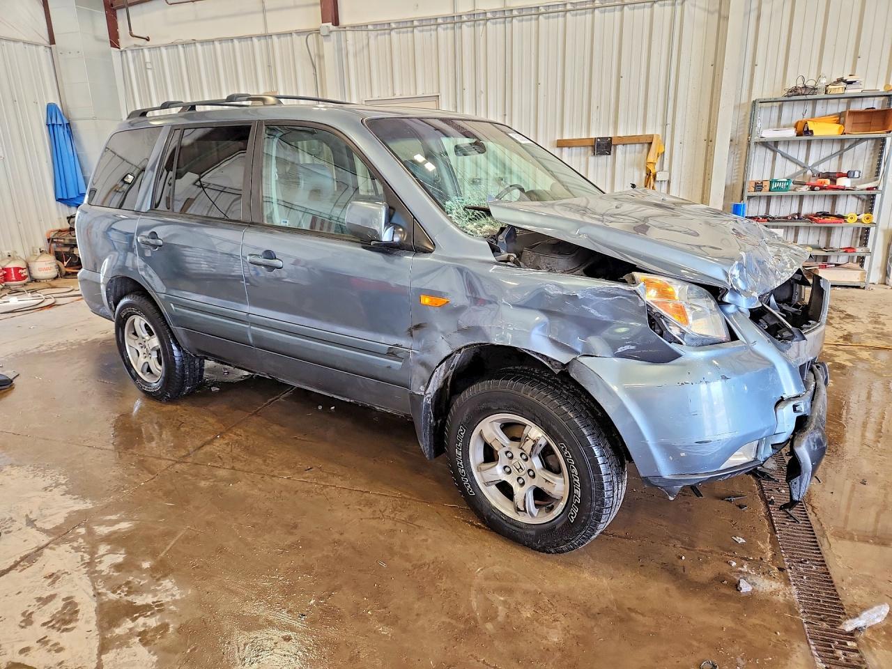 2006 Honda Pilot Ex Blue vin: 2HKYF18716H529901