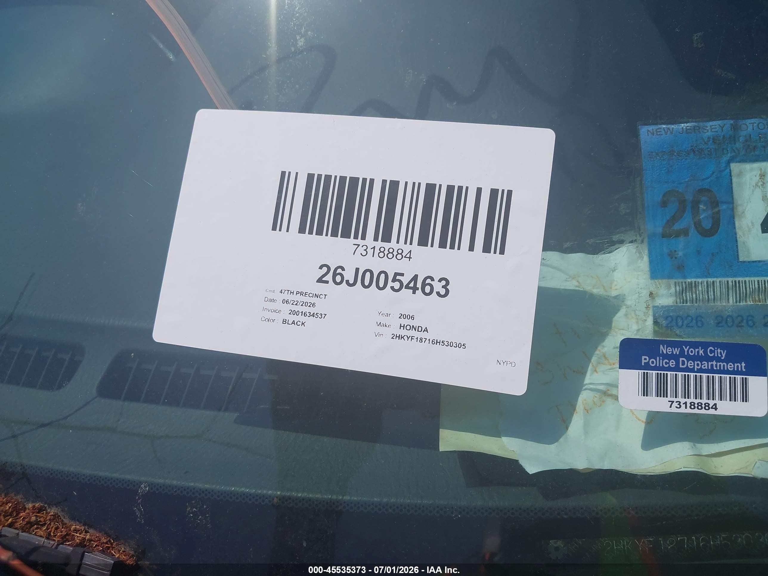 2006 Honda Pilot Ex-l Серый vin: 2HKYF18716H530305