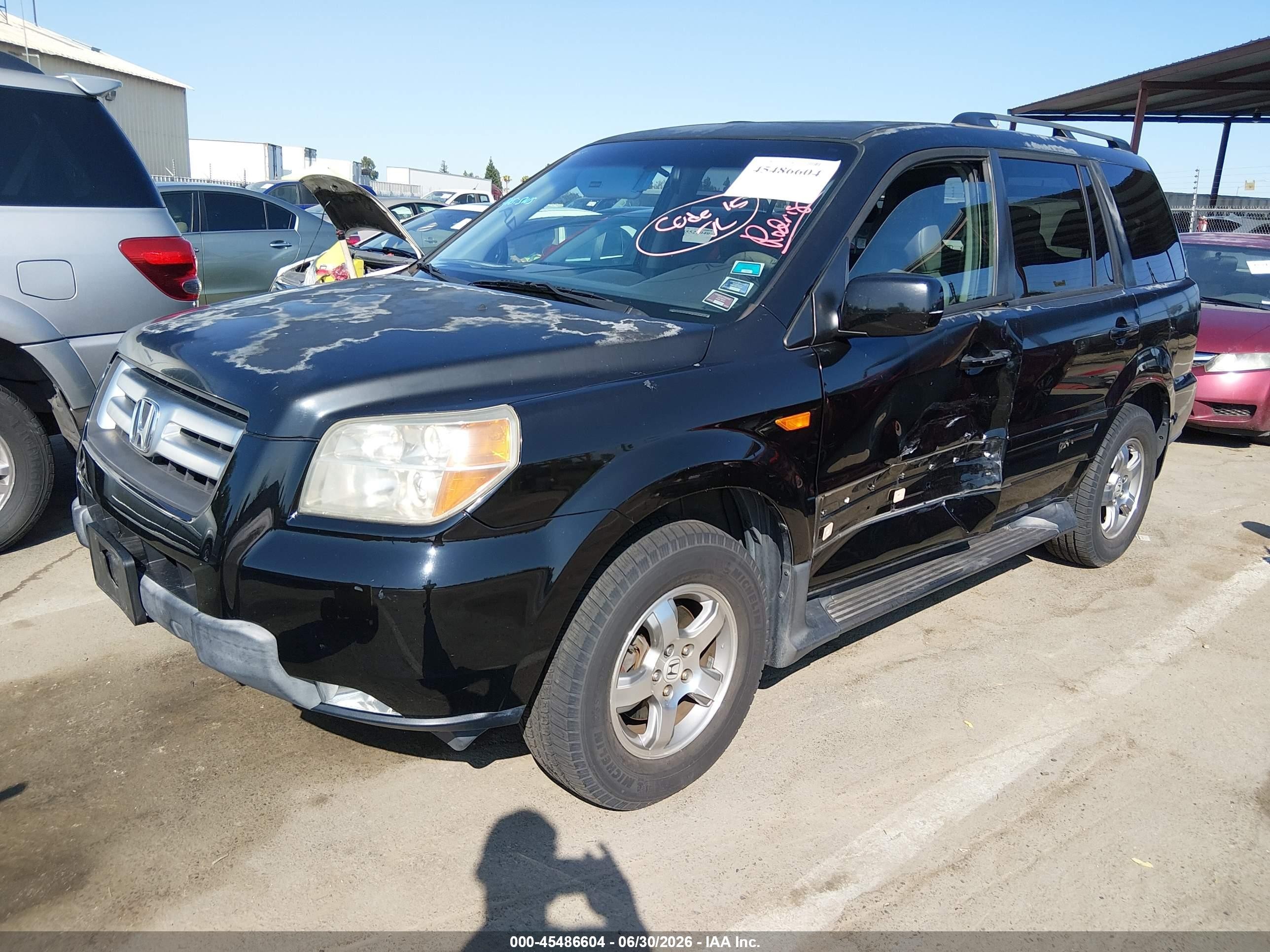 2007 Honda Pilot Ex-l Черный vin: 2HKYF18717H534193