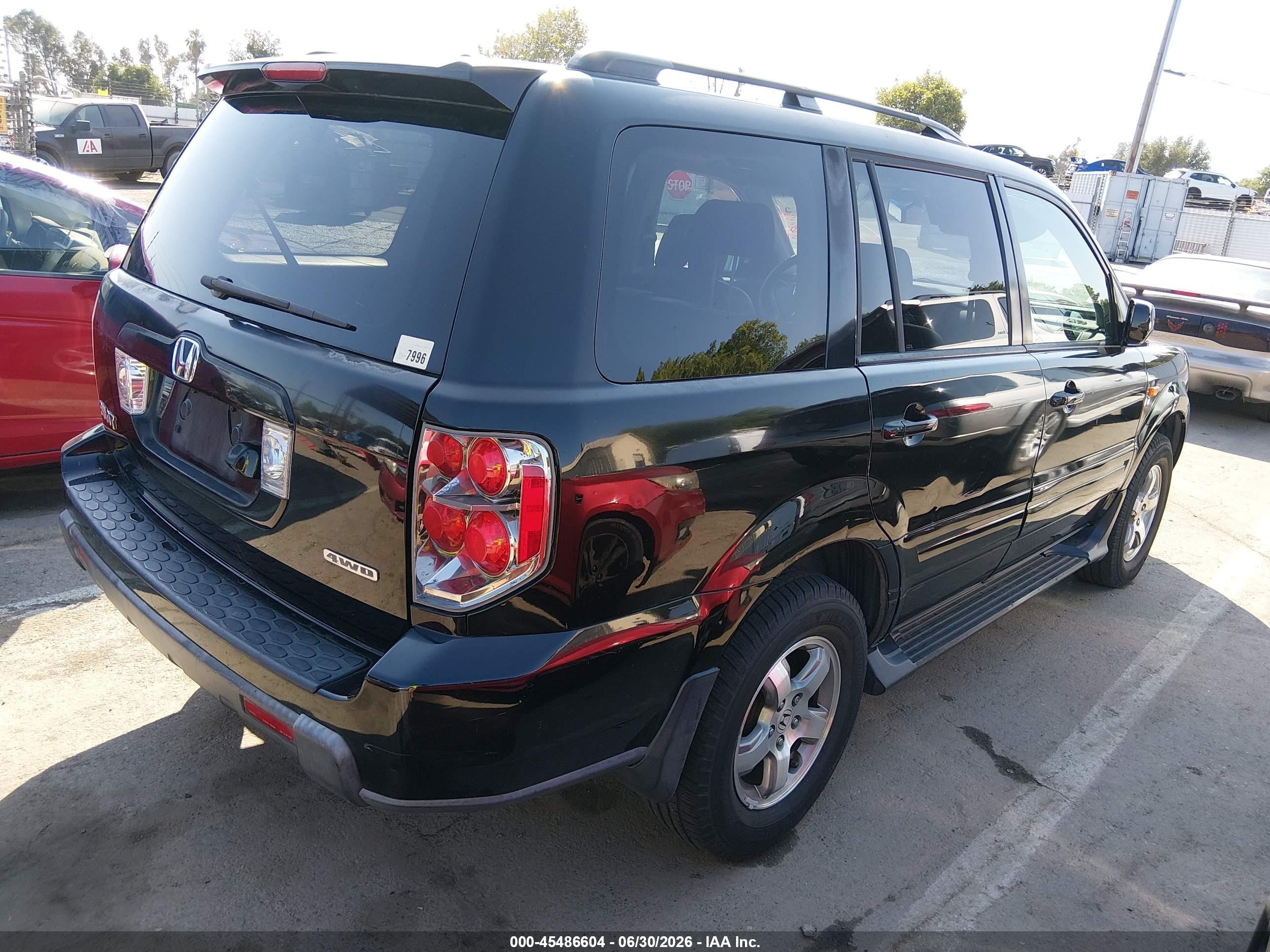 2007 Honda Pilot Ex-l Черный vin: 2HKYF18717H534193