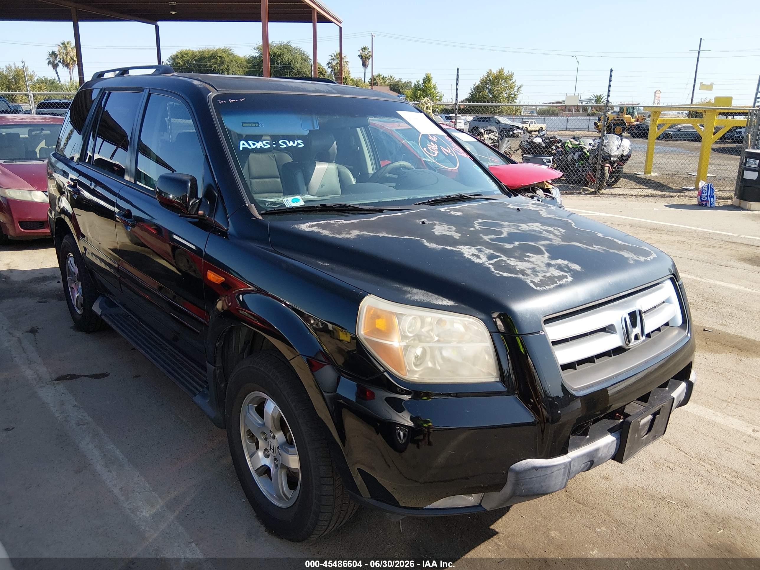 2007 Honda Pilot Ex-l Black vin: 2HKYF18717H534193