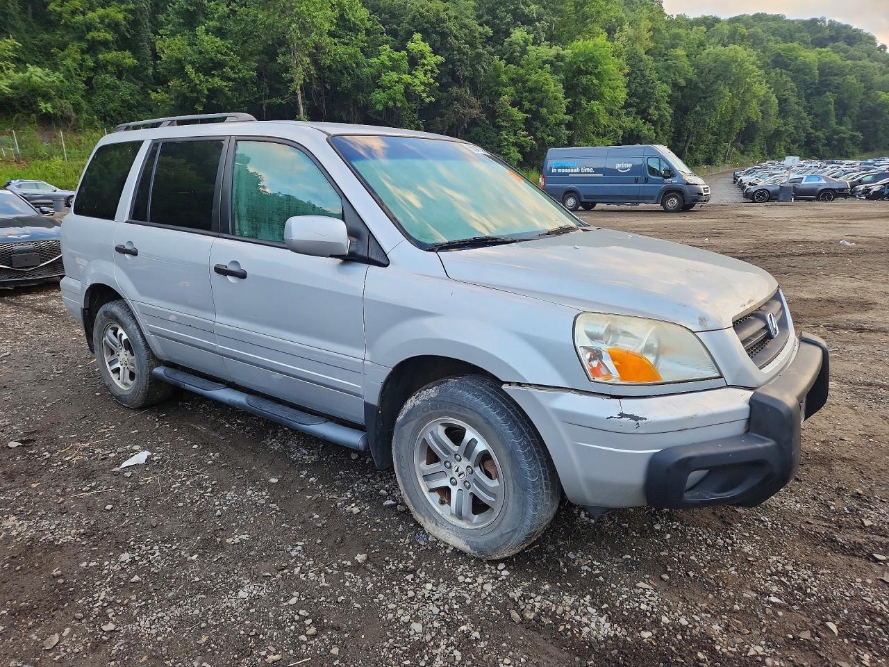 2004 Honda Pilot Exl Silver vin: 2HKYF18724H575931