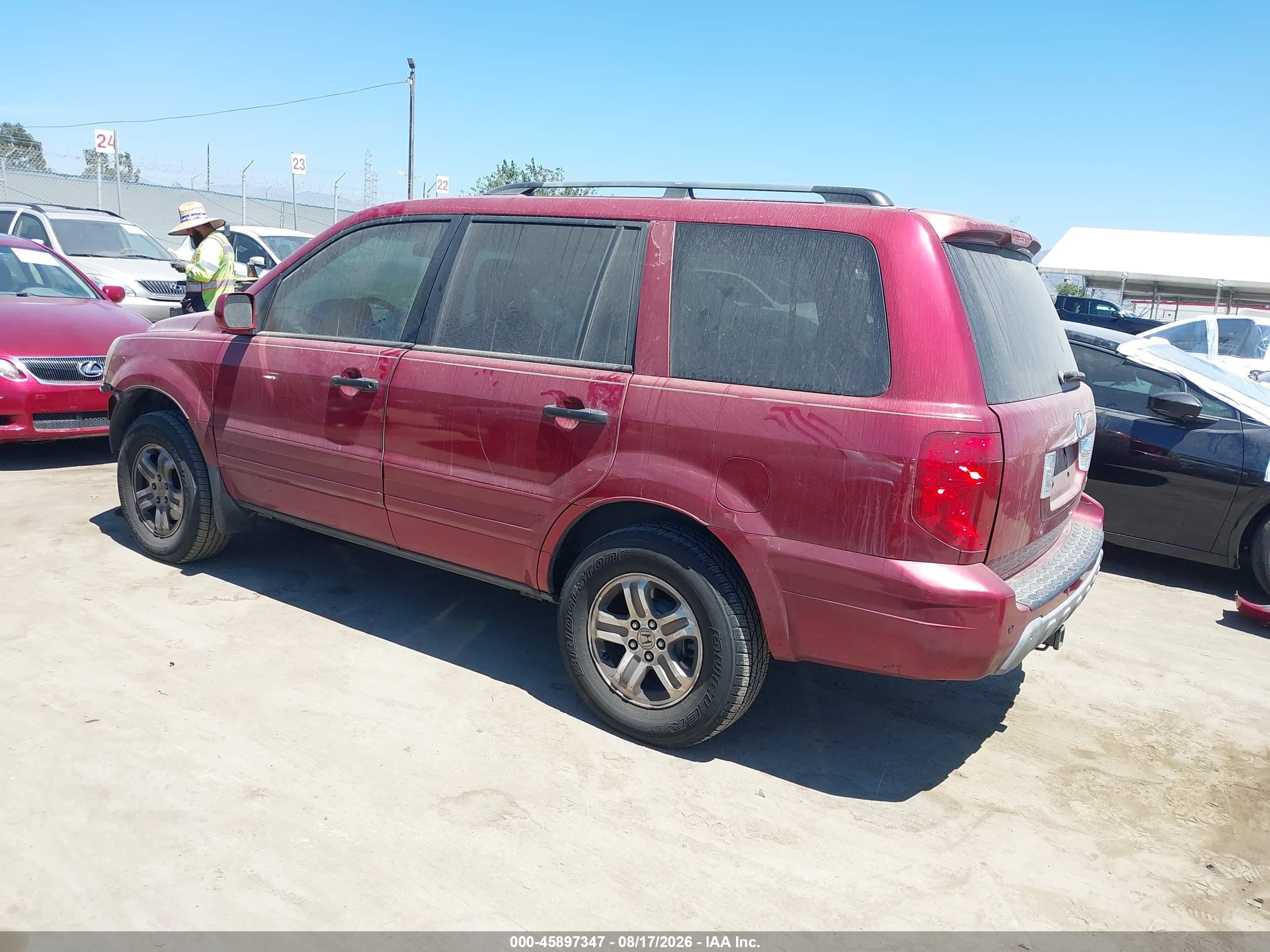 2004 Honda Pilot Ex-l Красный vin: 2HKYF18724H599601