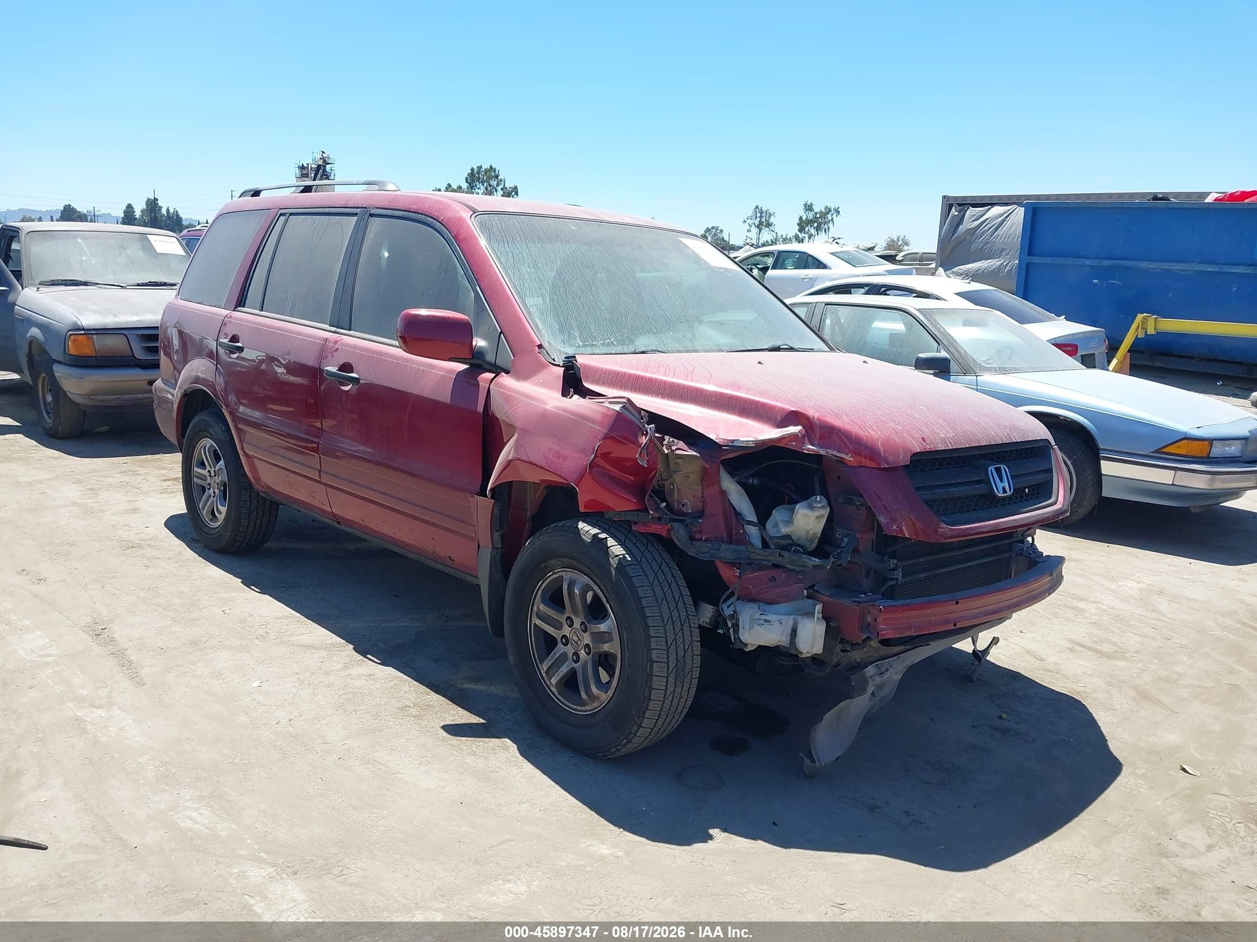 2004 Honda Pilot Ex-l Красный vin: 2HKYF18724H599601