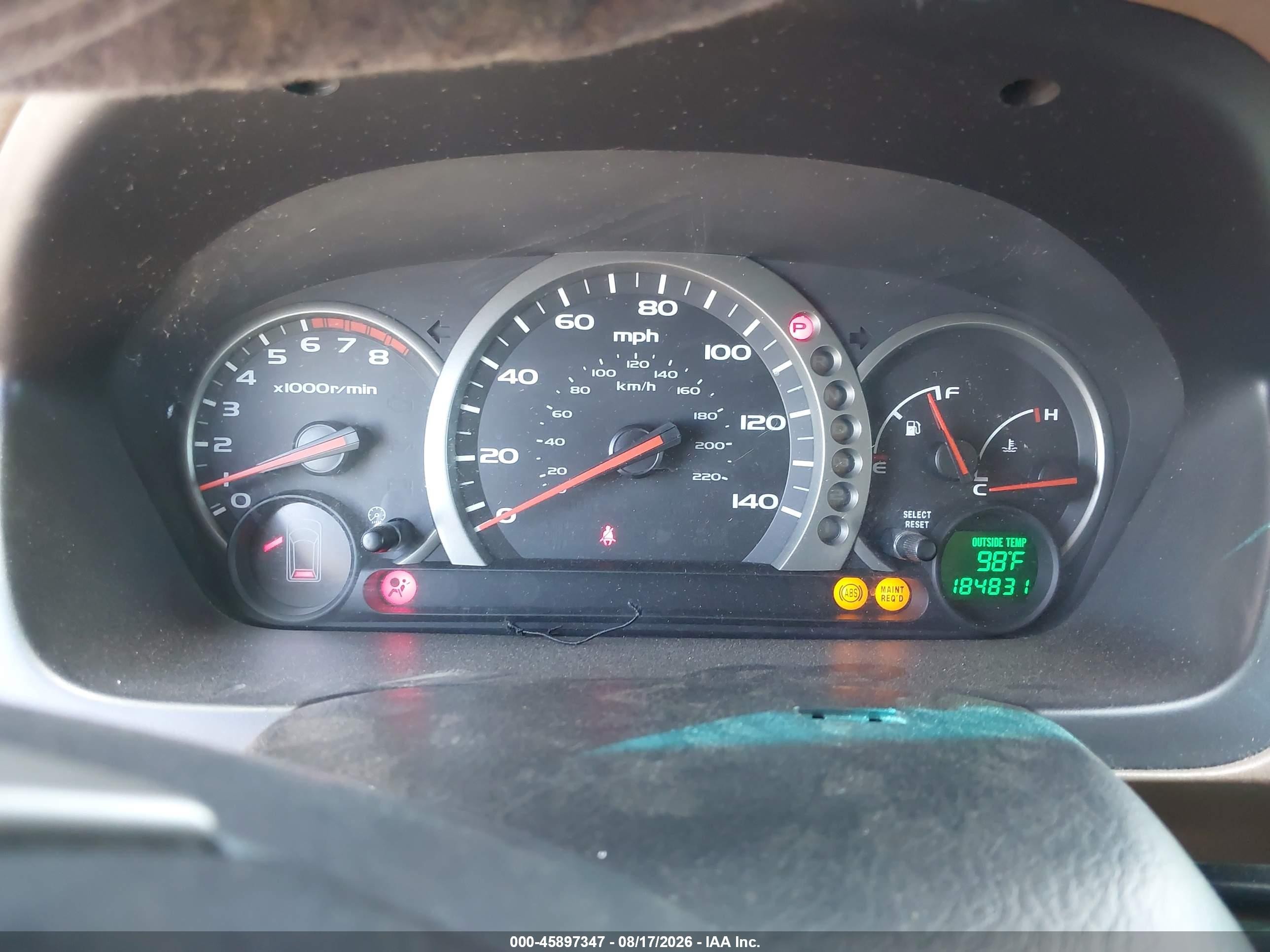 2004 Honda Pilot Ex-l Красный vin: 2HKYF18724H599601