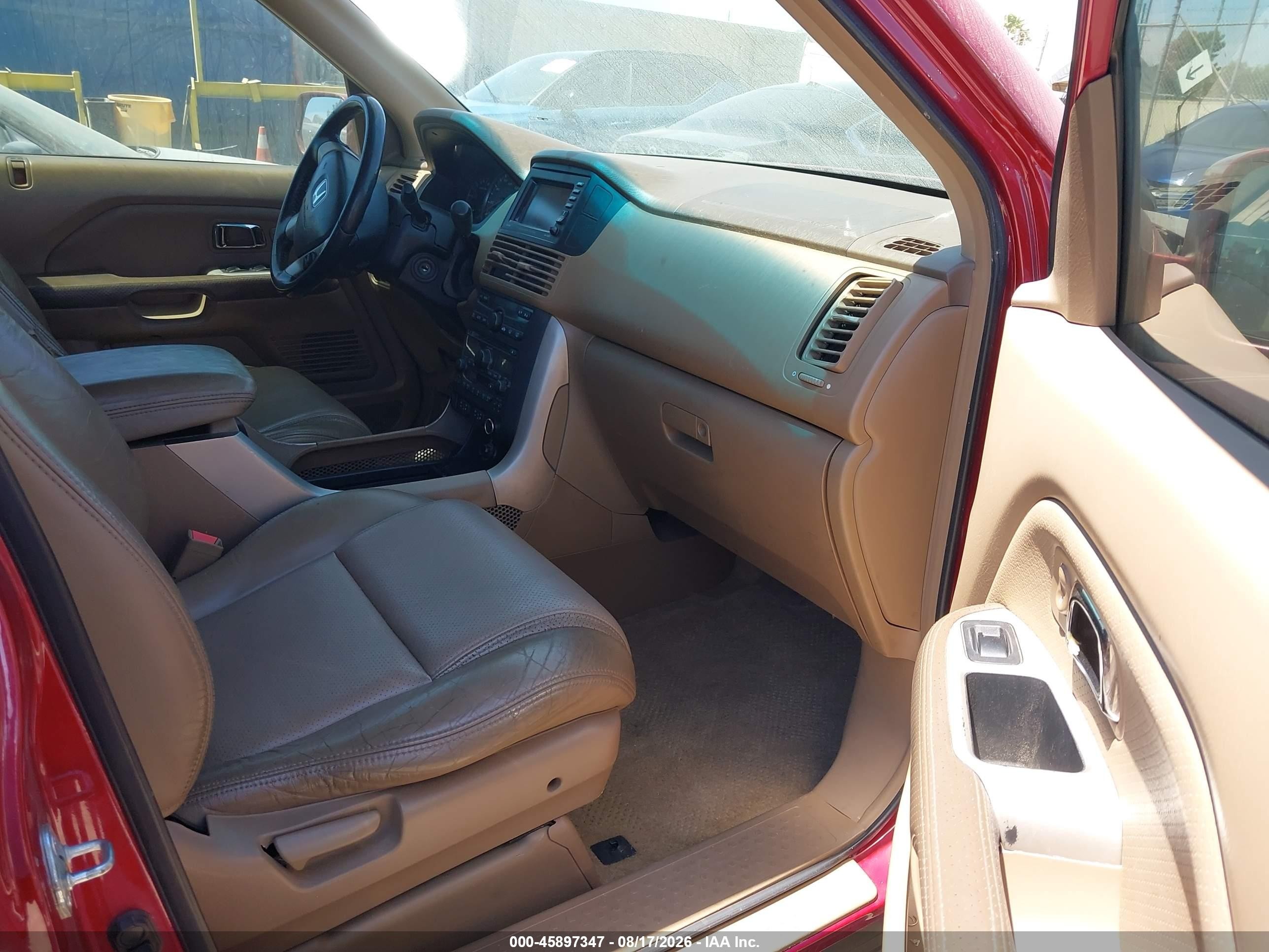 2004 Honda Pilot Ex-l Красный vin: 2HKYF18724H599601