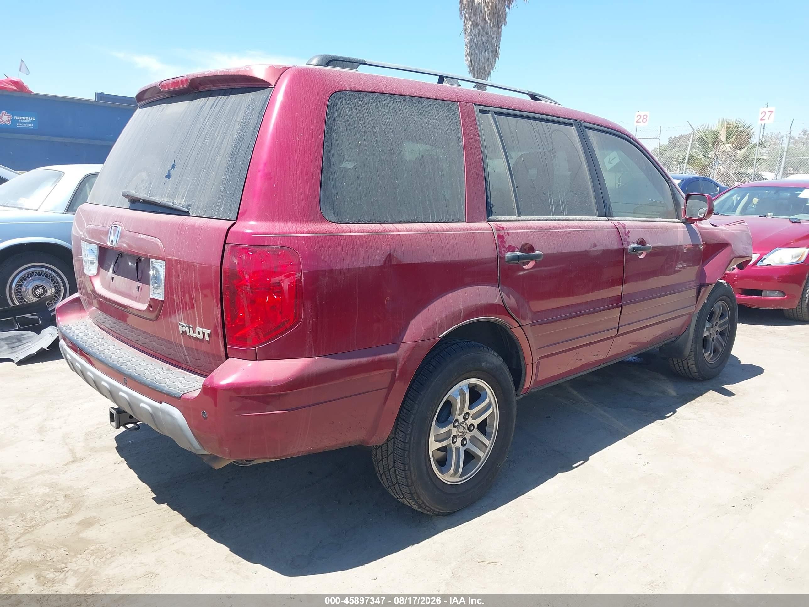2004 Honda Pilot Ex-l Красный vin: 2HKYF18724H599601