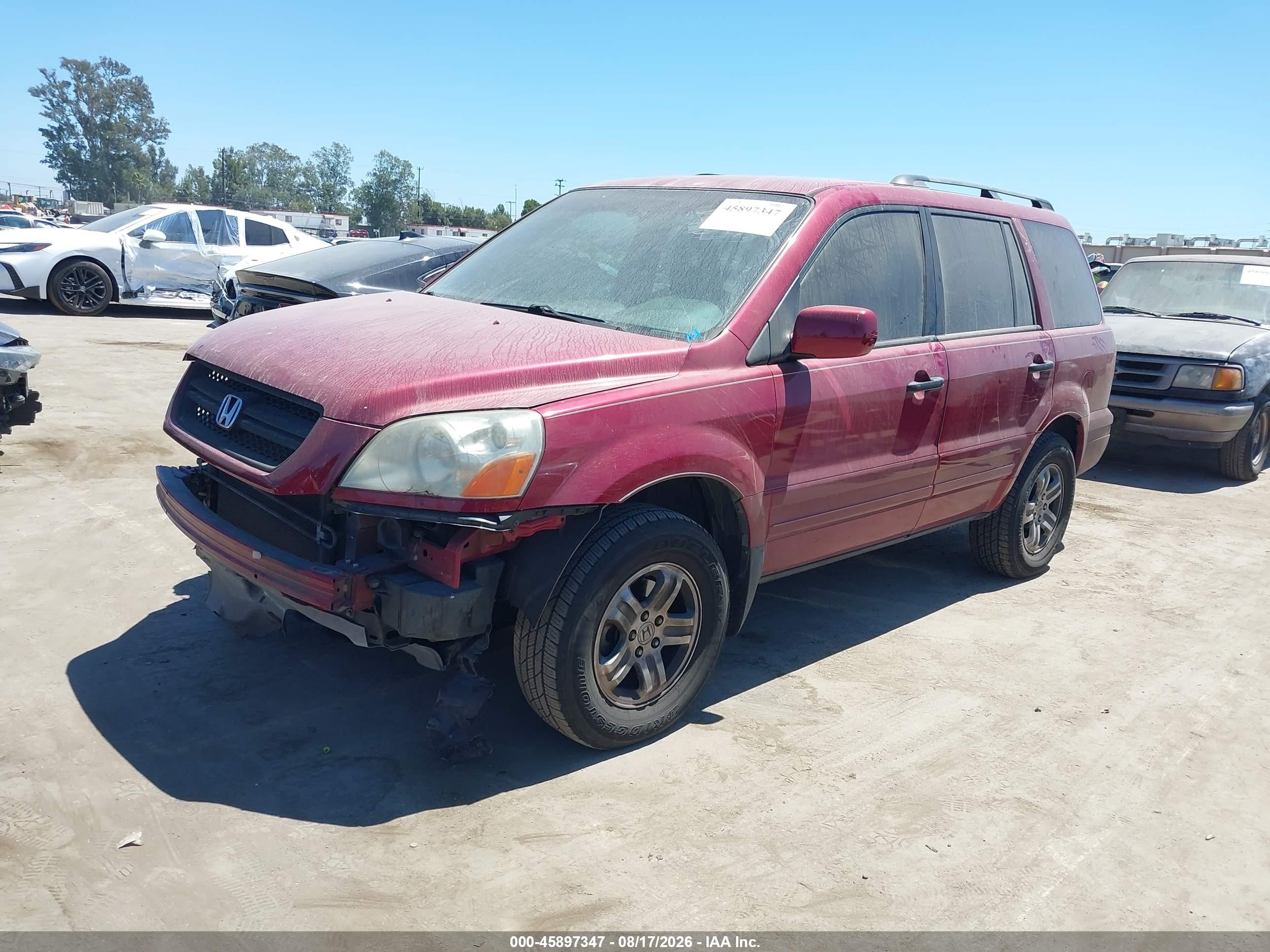 2004 Honda Pilot Ex-l Красный vin: 2HKYF18724H599601