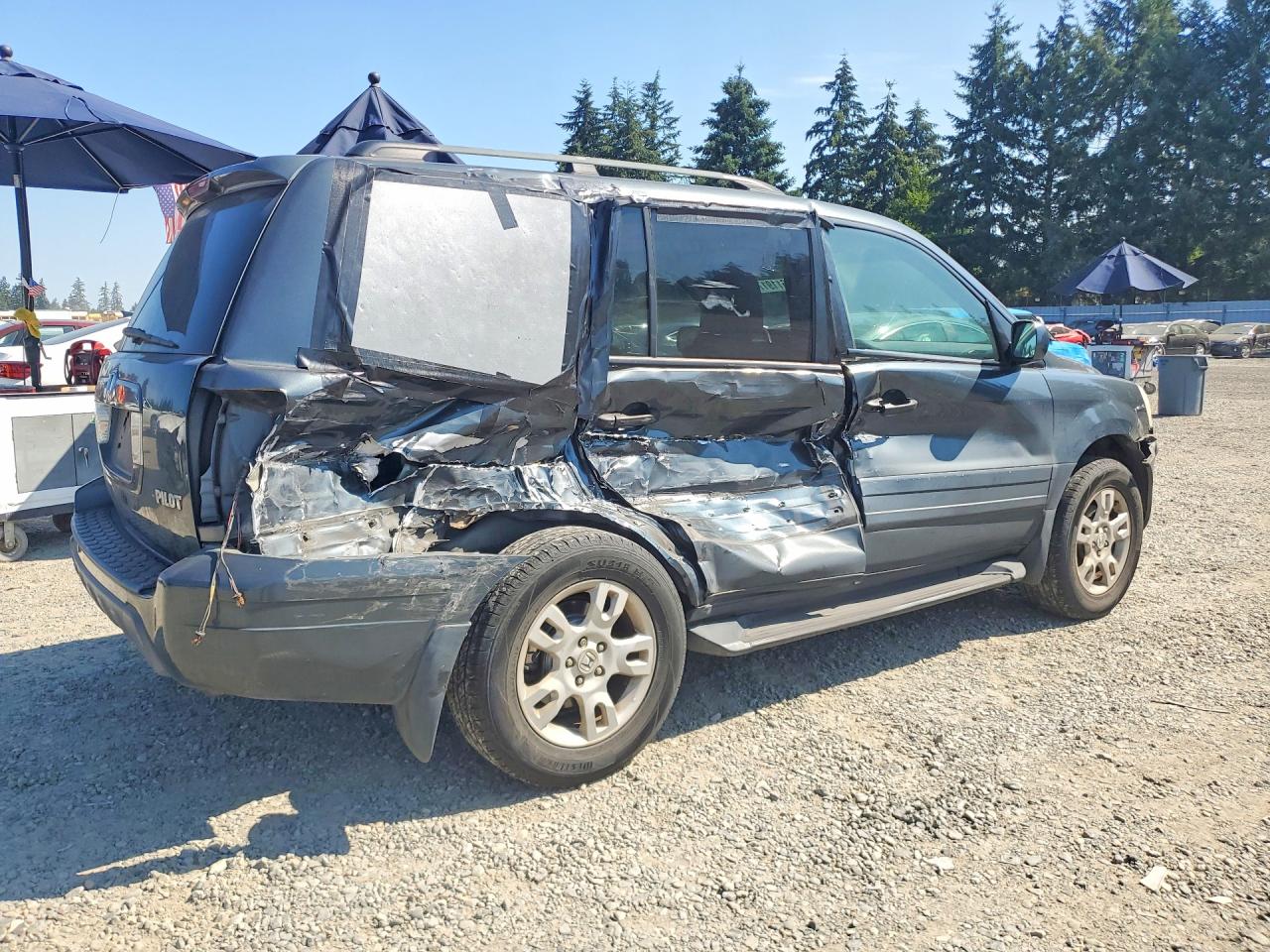 2005 Honda Pilot Exl Charcoal vin: 2HKYF18725H508098