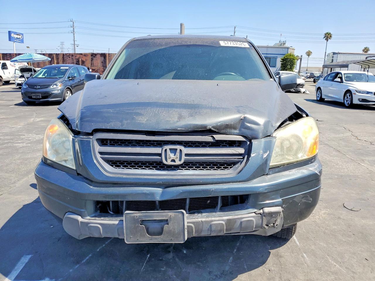 2005 Honda Pilot Exl Charcoal vin: 2HKYF18725H561478