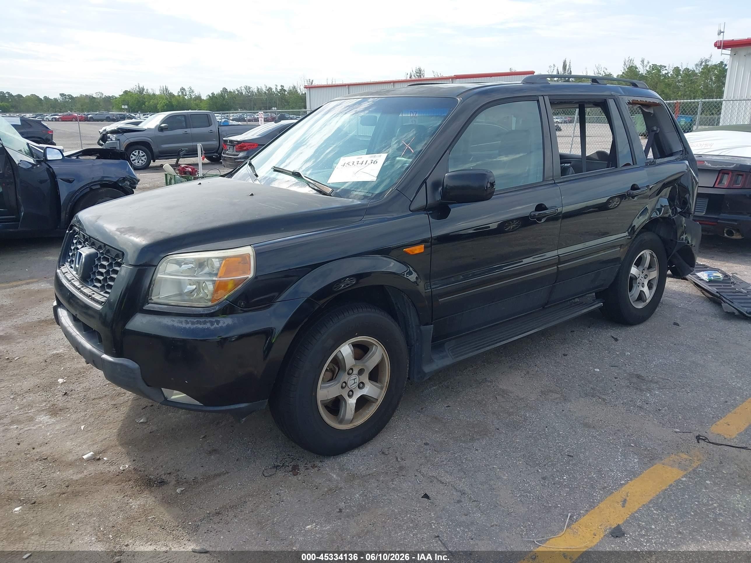 2007 Honda Pilot Ex-l Black vin: 2HKYF18727H519928