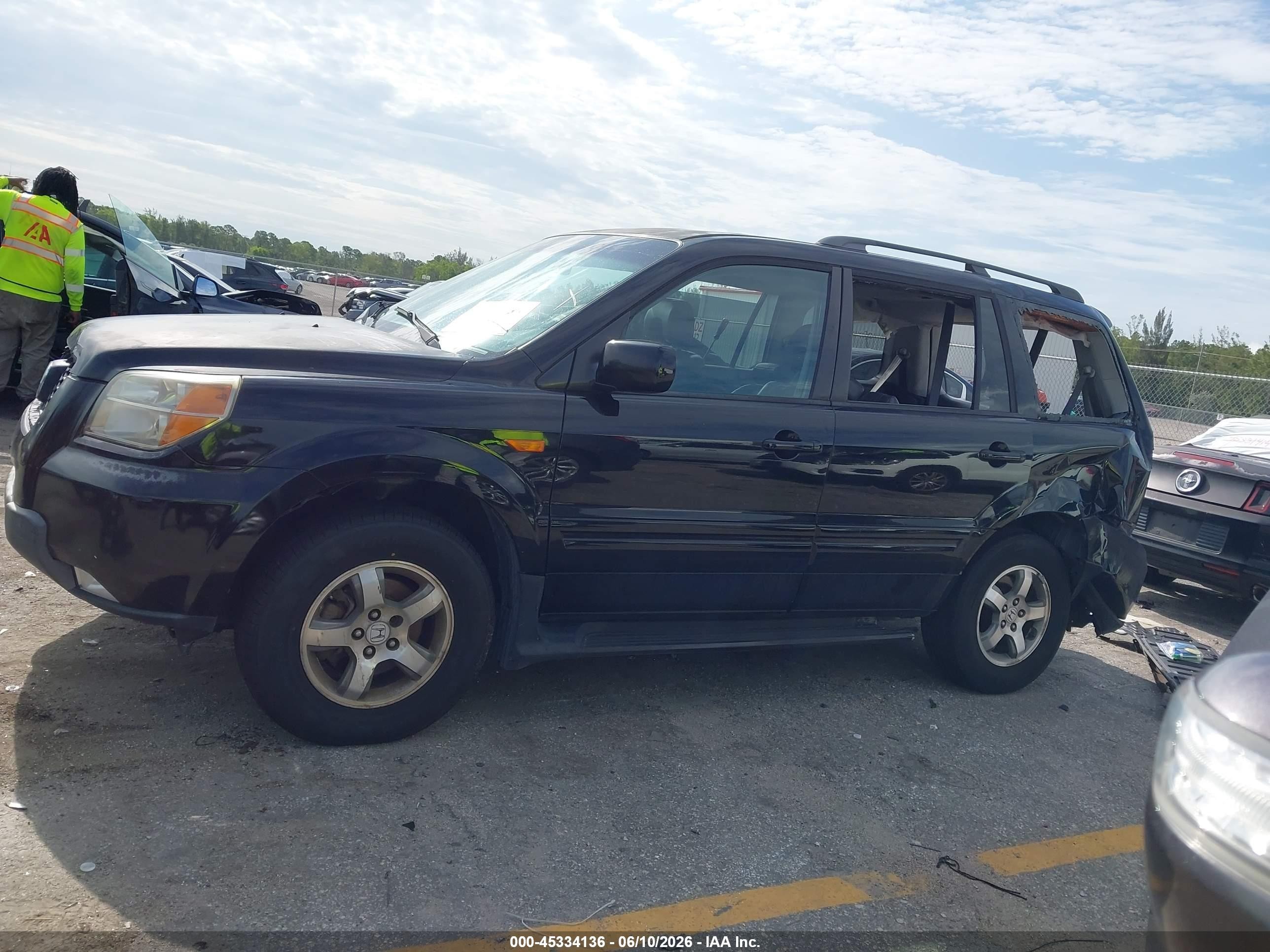 2007 Honda Pilot Ex-l Black vin: 2HKYF18727H519928