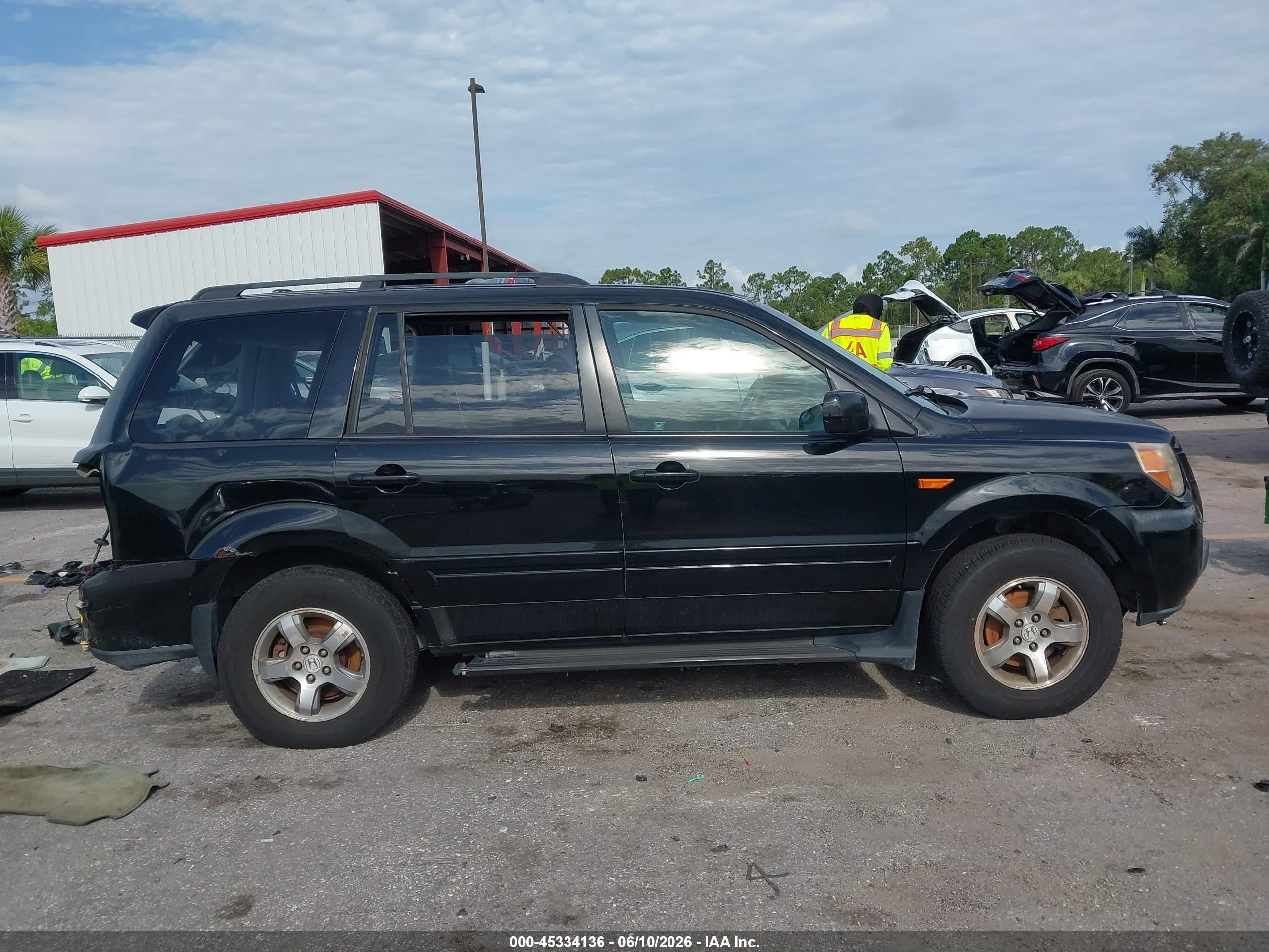 2007 Honda Pilot Ex-l Black vin: 2HKYF18727H519928