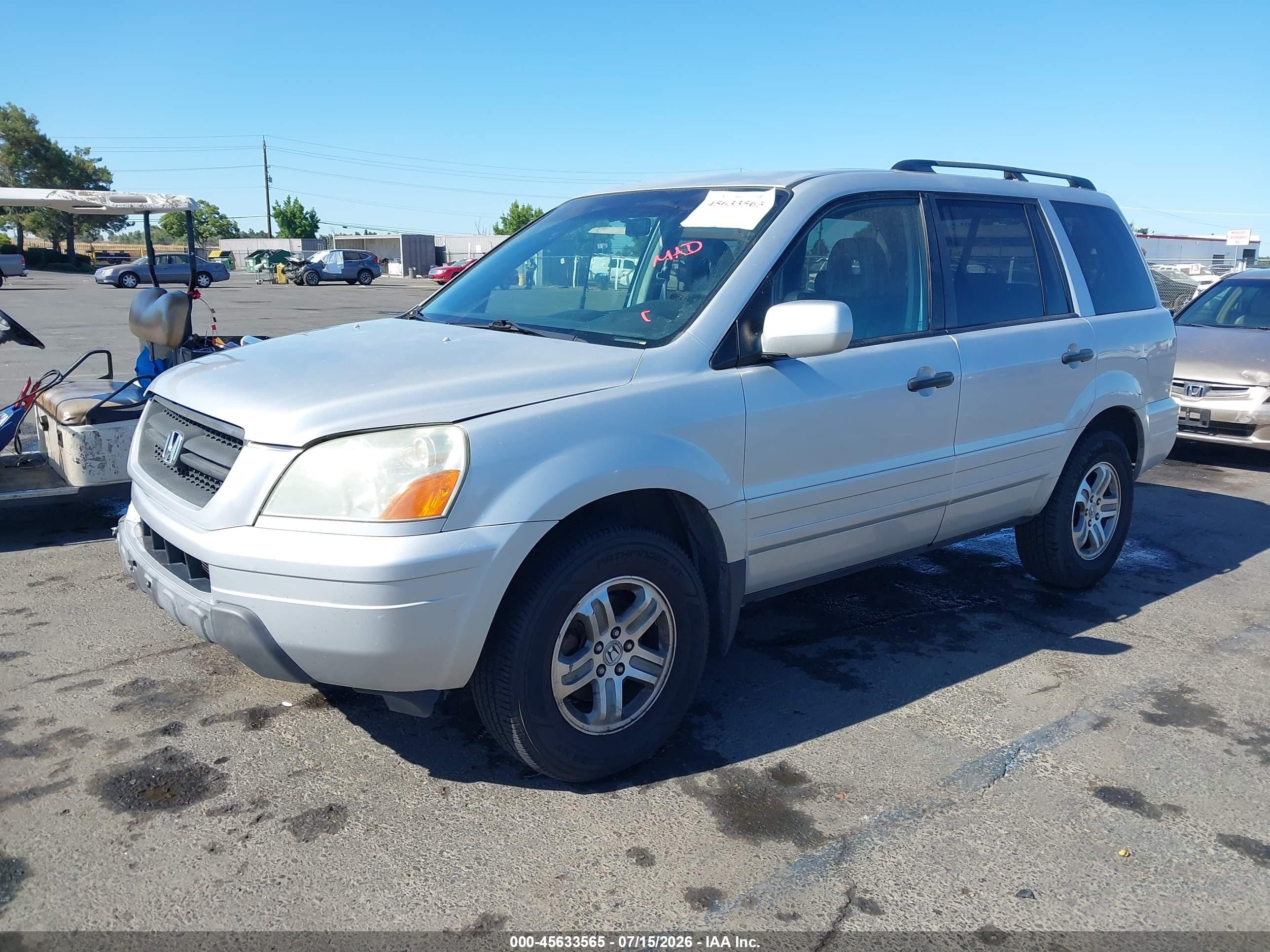 2004 Honda Pilot Ex-l Silver vin: 2HKYF18734H520548