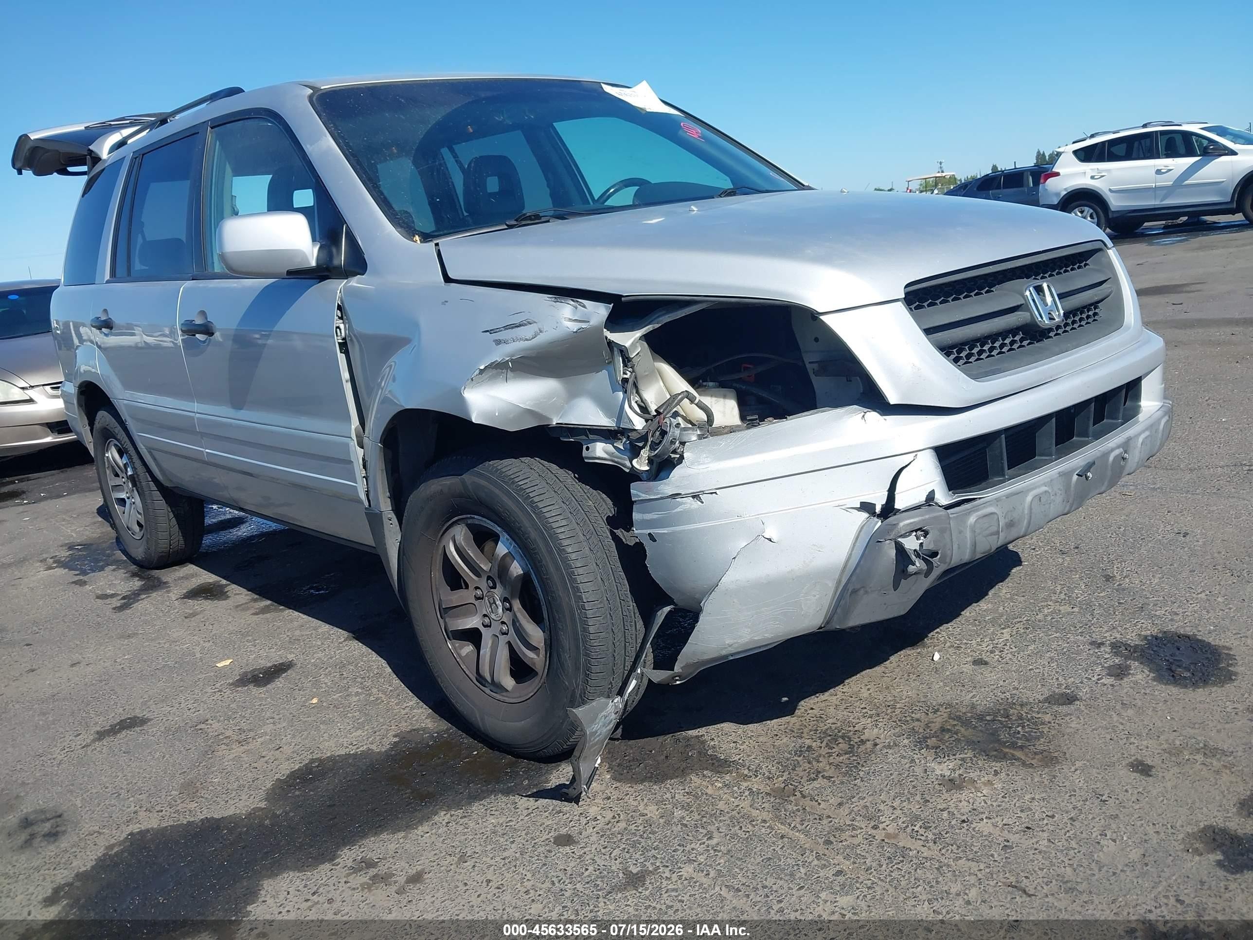 2004 Honda Pilot Ex-l Silver vin: 2HKYF18734H520548