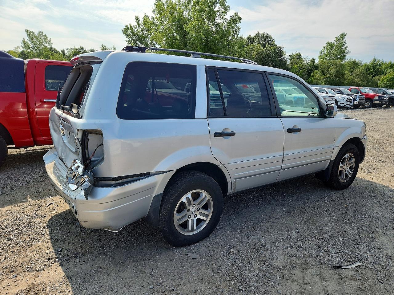2004 Honda Pilot Exl Silver vin: 2HKYF18734H537639