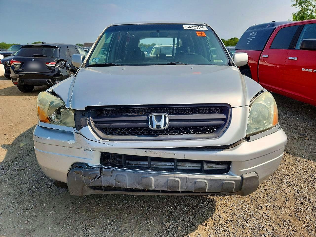 2004 Honda Pilot Exl Silver vin: 2HKYF18734H537639