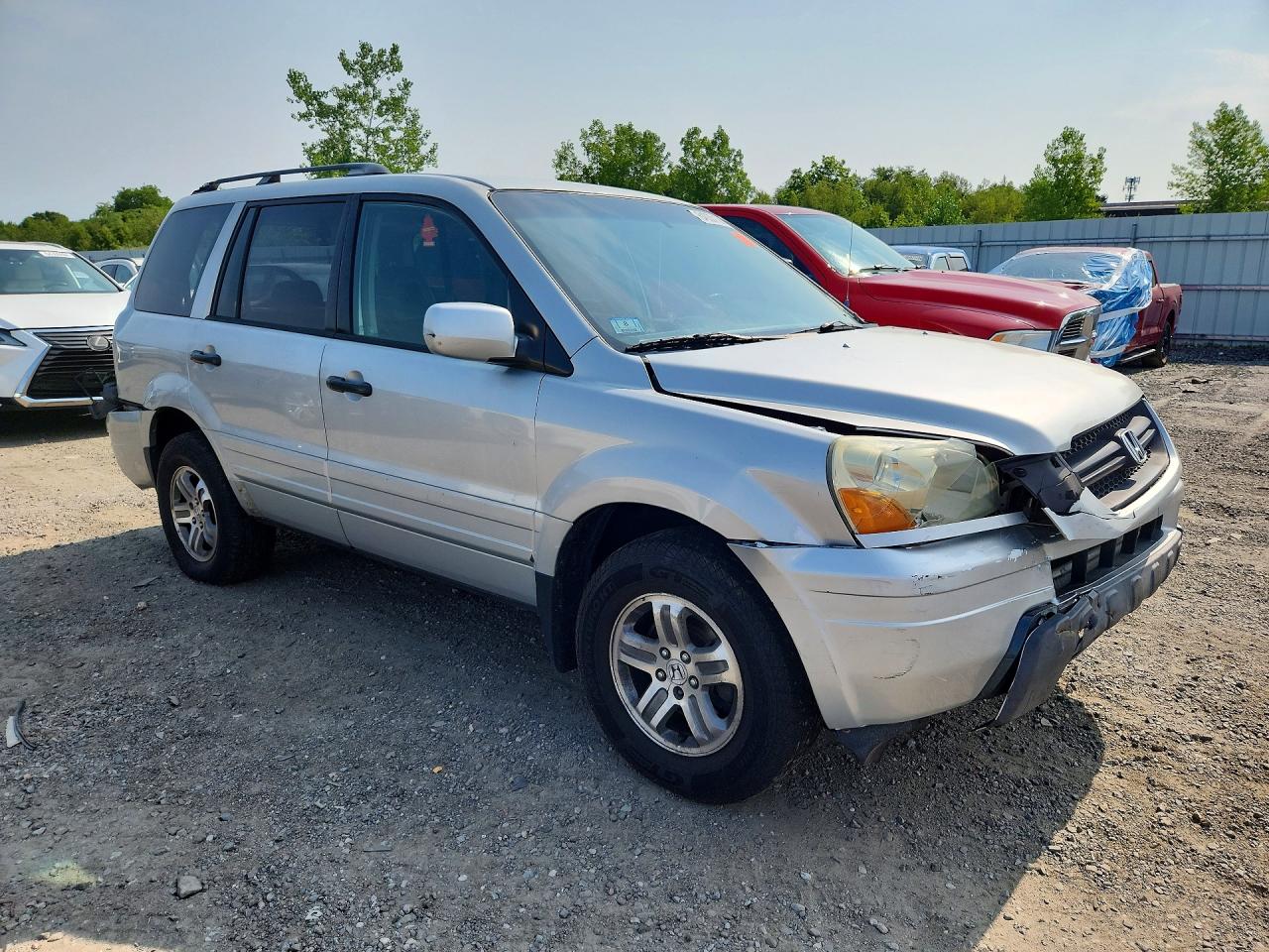 2004 Honda Pilot Exl Silver vin: 2HKYF18734H537639