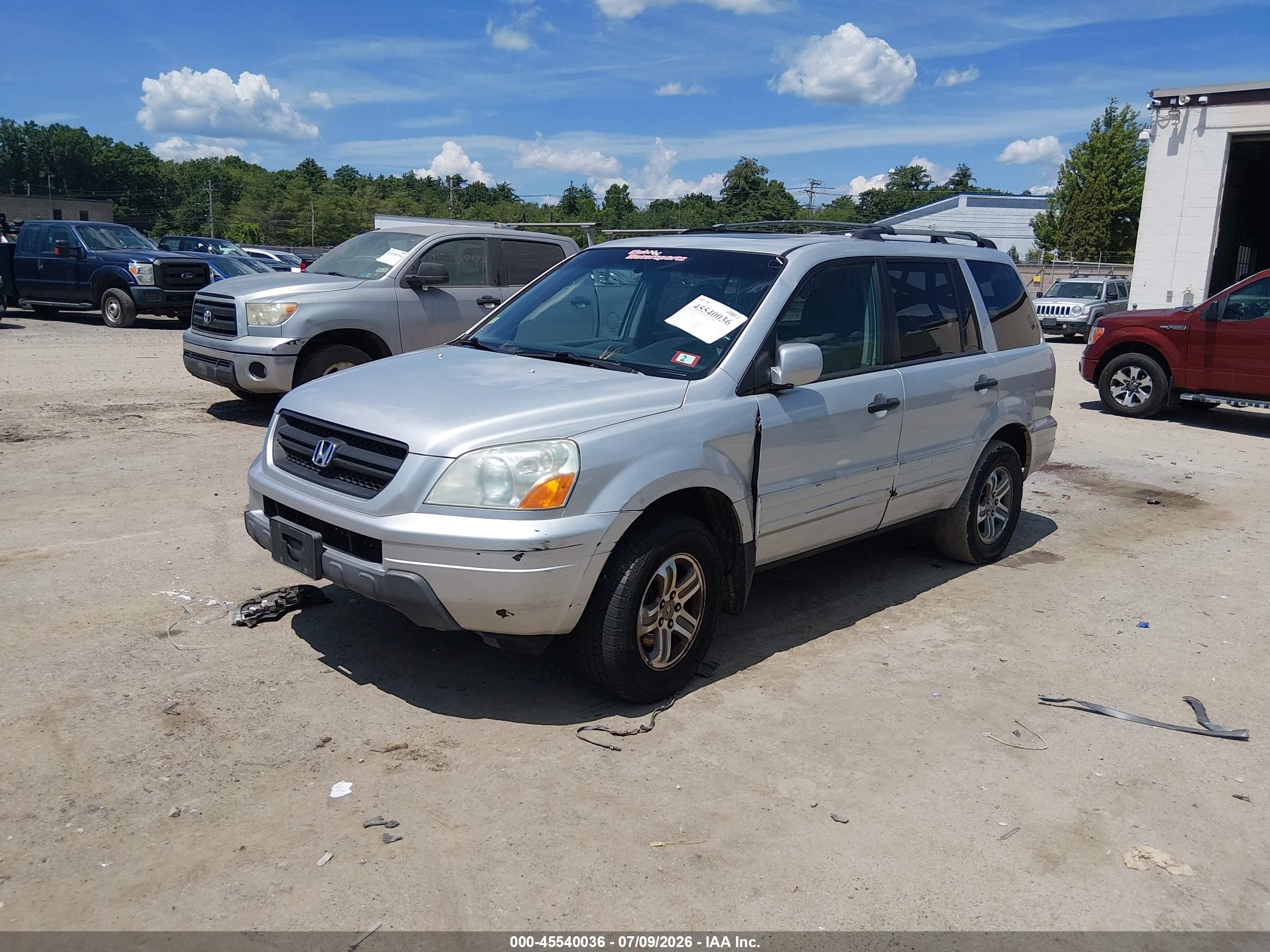 2005 Honda Pilot Ex-l Silver vin: 2HKYF18735H505050