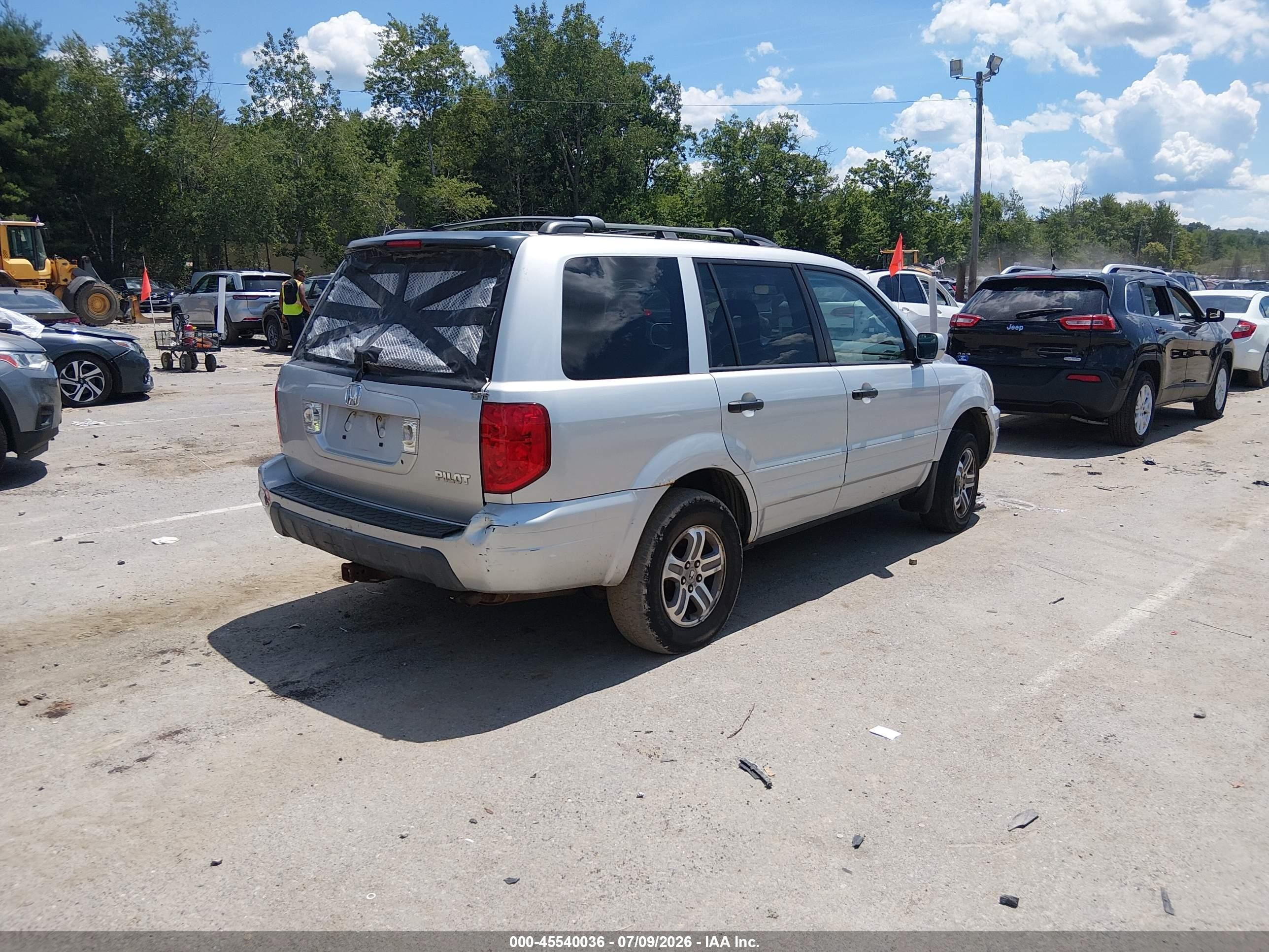 2005 Honda Pilot Ex-l Silver vin: 2HKYF18735H505050