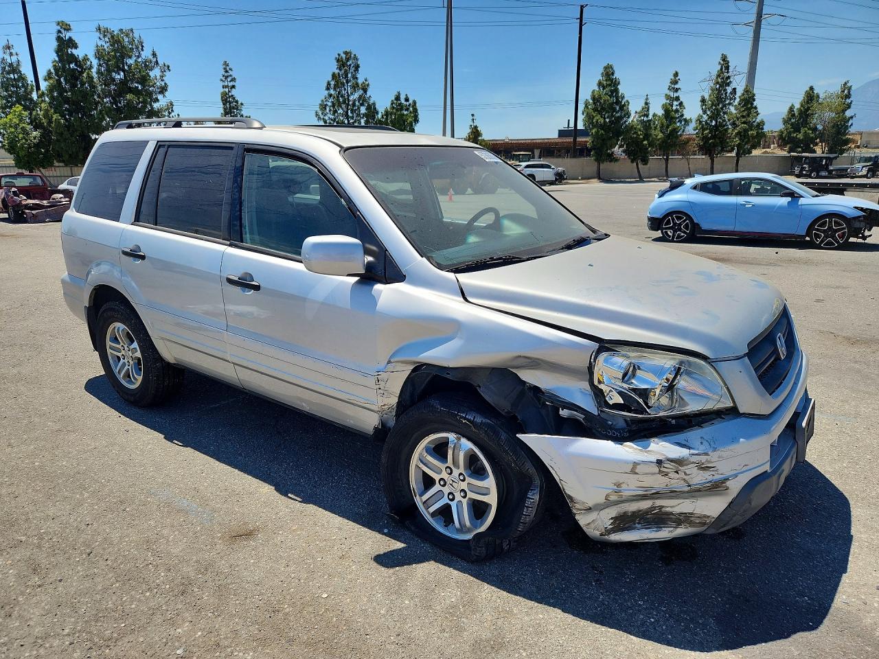 2005 Honda Pilot Exl Gray vin: 2HKYF18735H557486