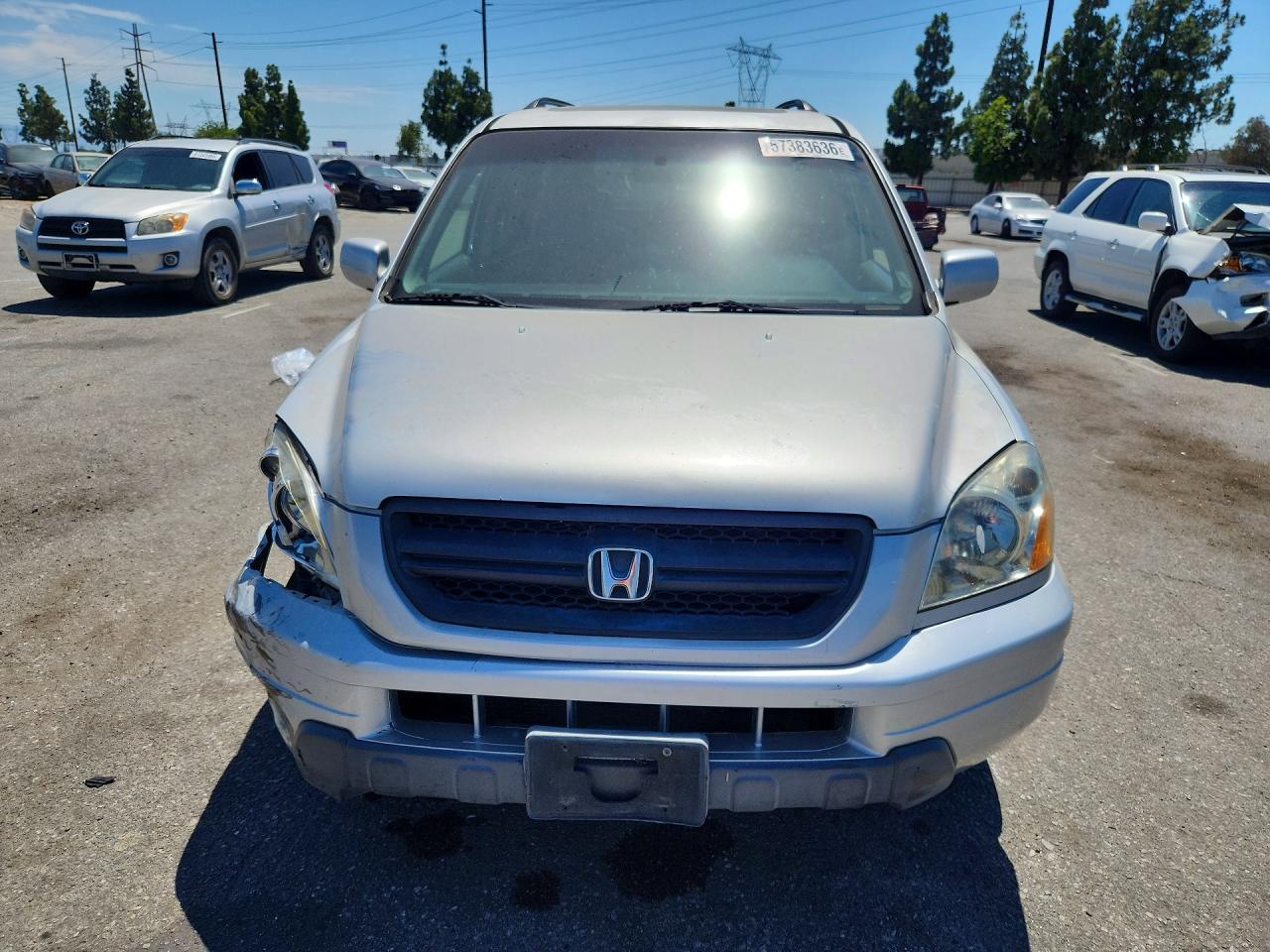2005 Honda Pilot Exl Gray vin: 2HKYF18735H557486