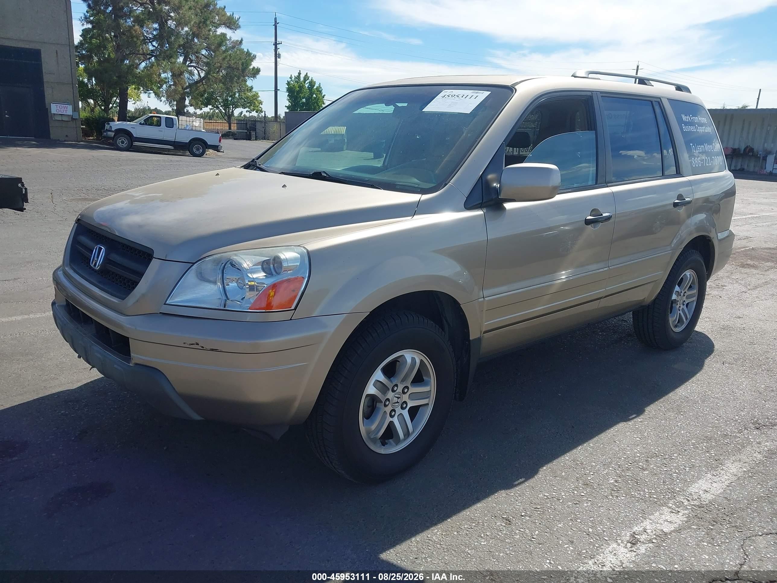 2005 Honda Pilot Ex-l Beige vin: 2HKYF18735H566902