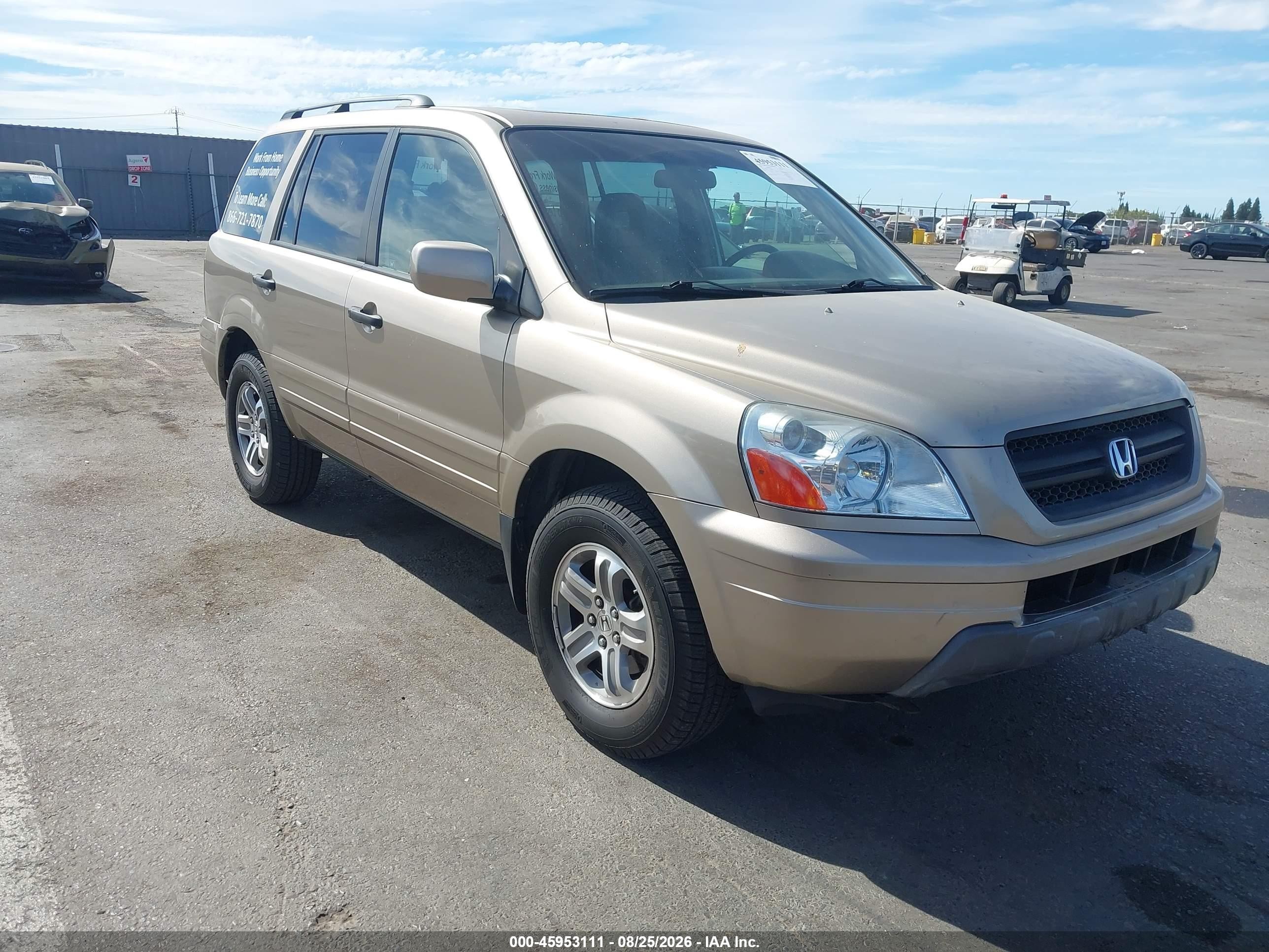 2005 Honda Pilot Ex-l Beige vin: 2HKYF18735H566902