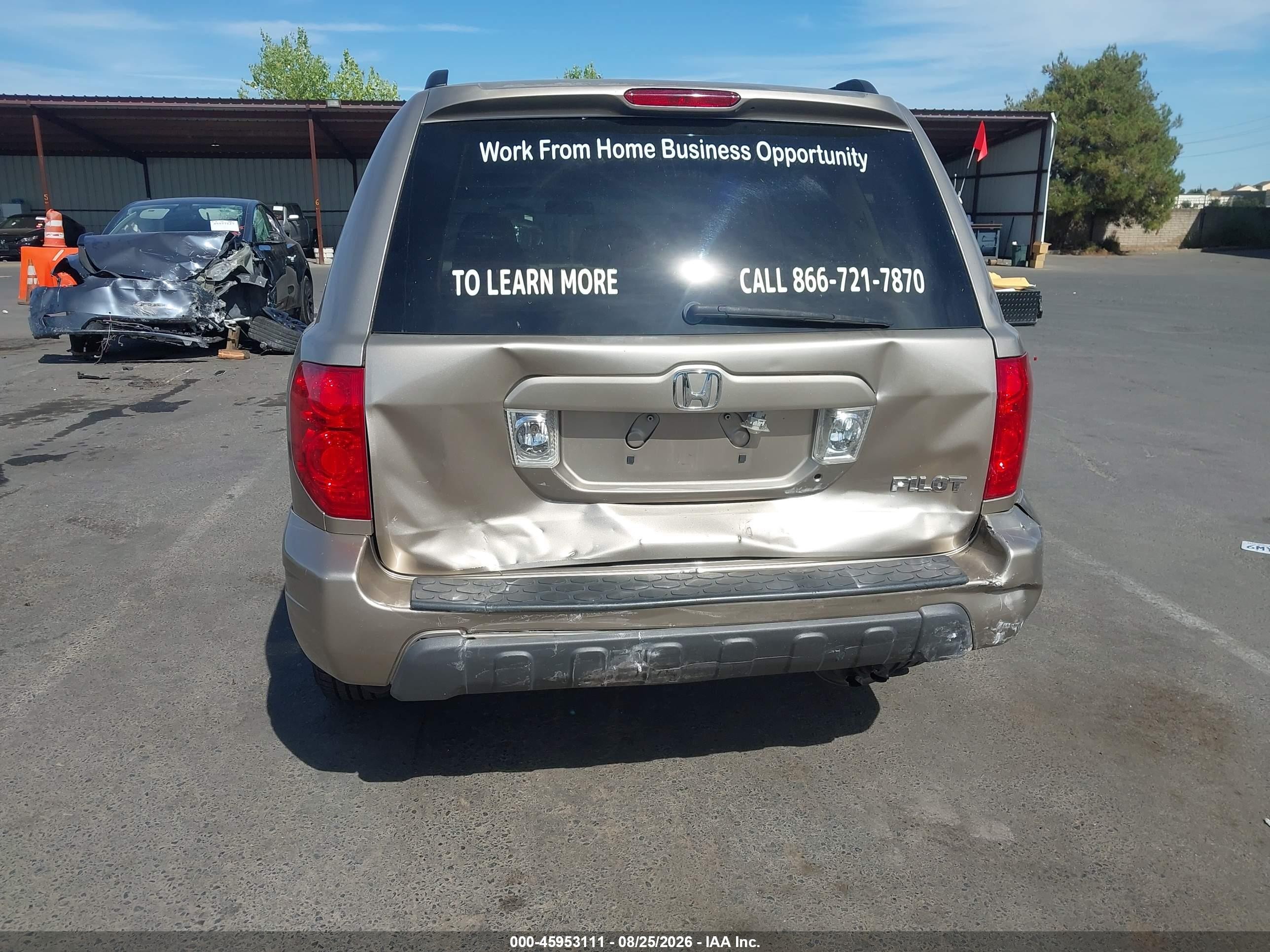 2005 Honda Pilot Ex-l Beige vin: 2HKYF18735H566902