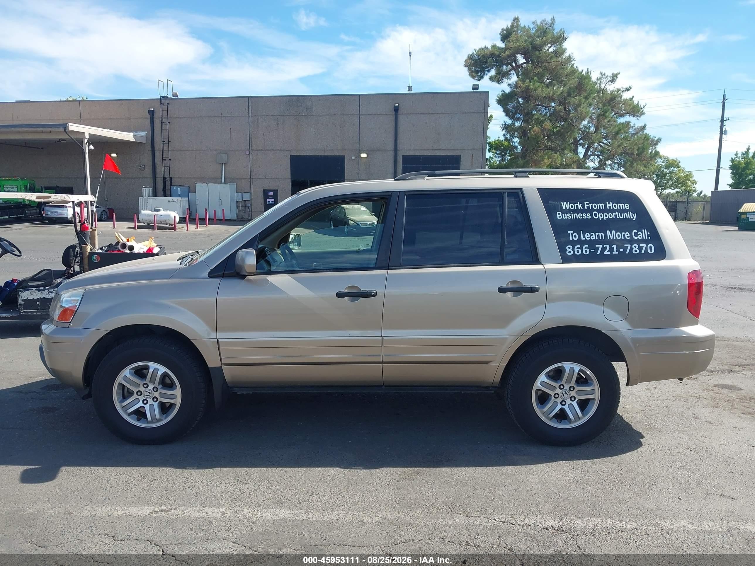 2005 Honda Pilot Ex-l Beige vin: 2HKYF18735H566902