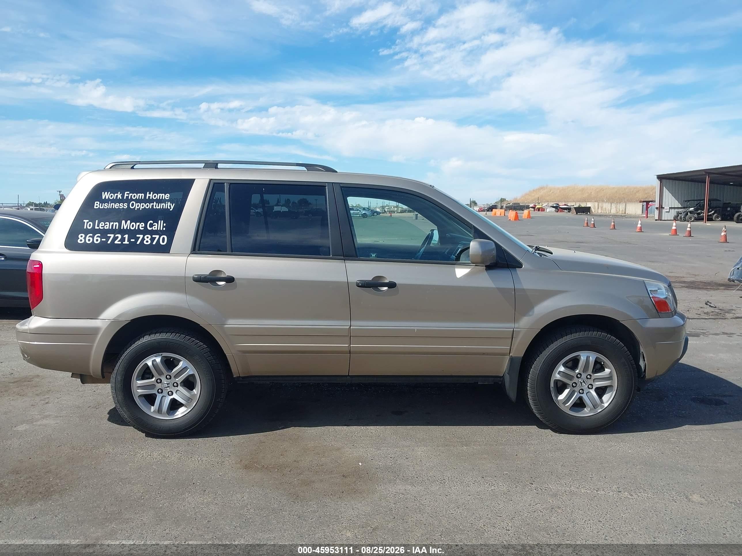 2005 Honda Pilot Ex-l Beige vin: 2HKYF18735H566902