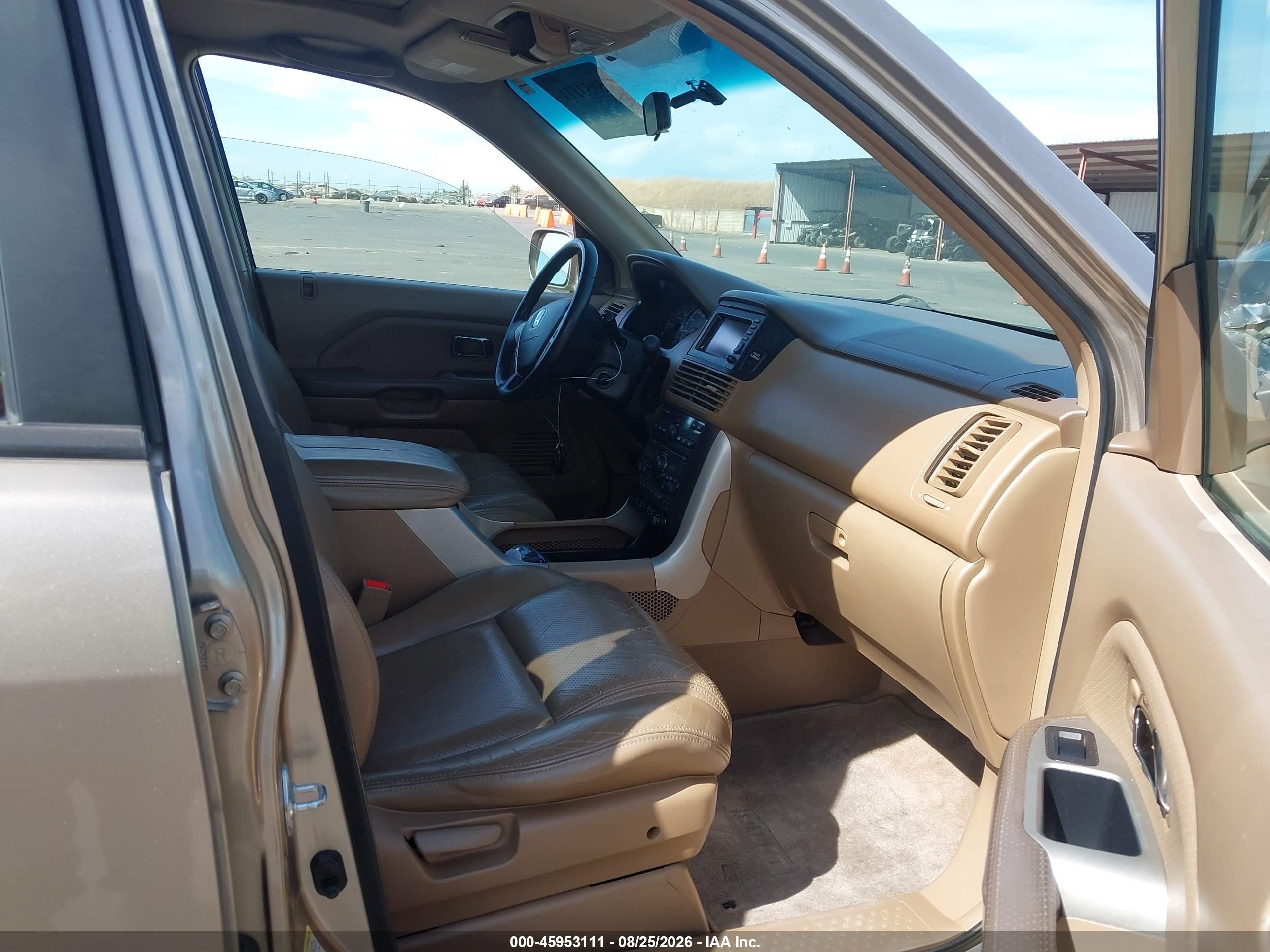 2005 Honda Pilot Ex-l Beige vin: 2HKYF18735H566902