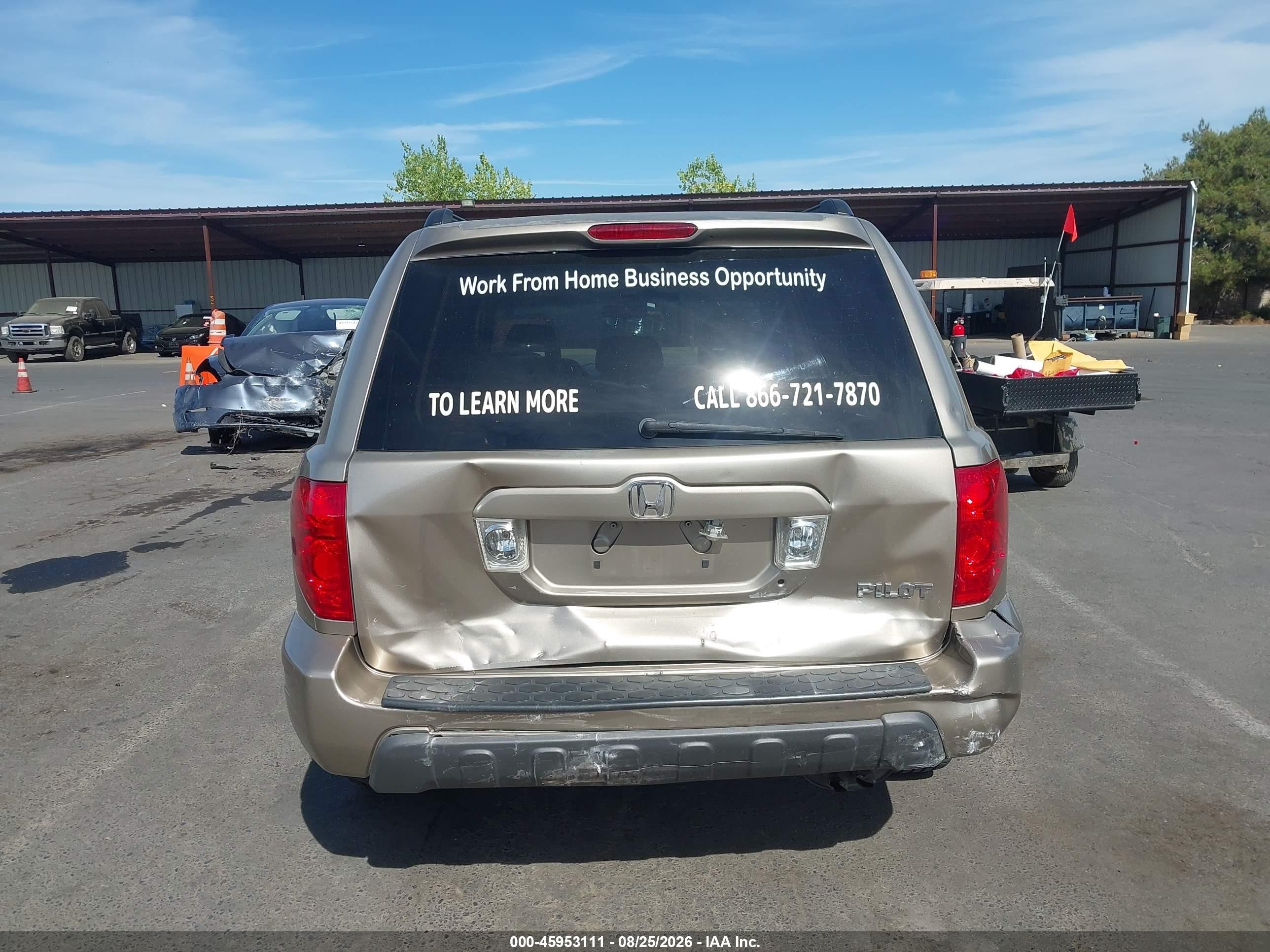 2005 Honda Pilot Ex-l Beige vin: 2HKYF18735H566902
