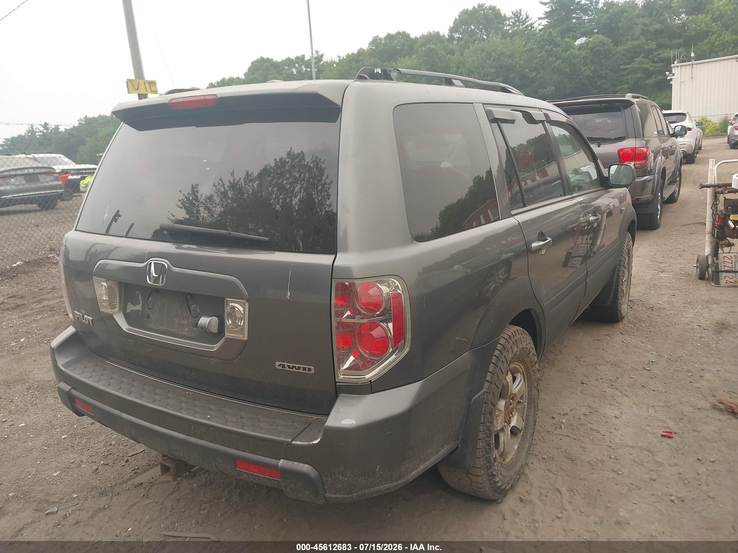 2007 Honda Pilot Ex-l Gray vin: 2HKYF18737H501390